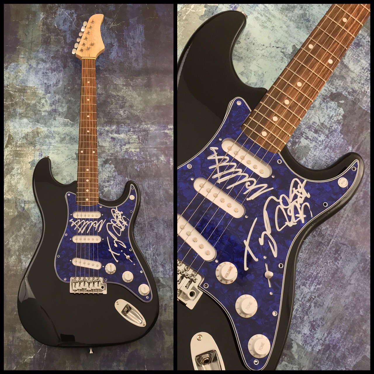 GFA Ty Taylor x3 Band * VINTAGE TROUBLE * Signed Electric Guitar AD1 COA