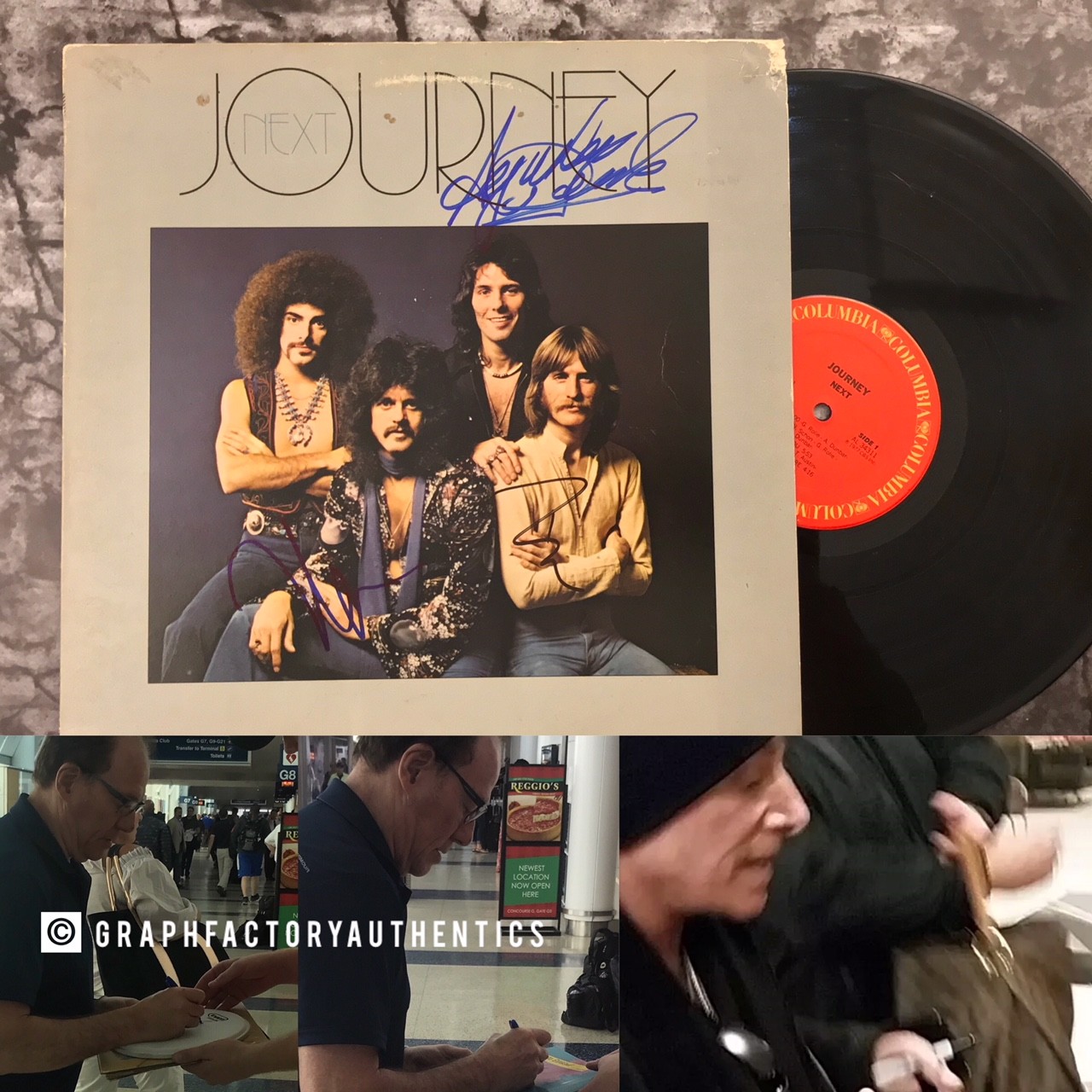 GFA Neal Schon Ross & Aynsley * JOURNEY * Signed Record Album PROOF AD9 COA