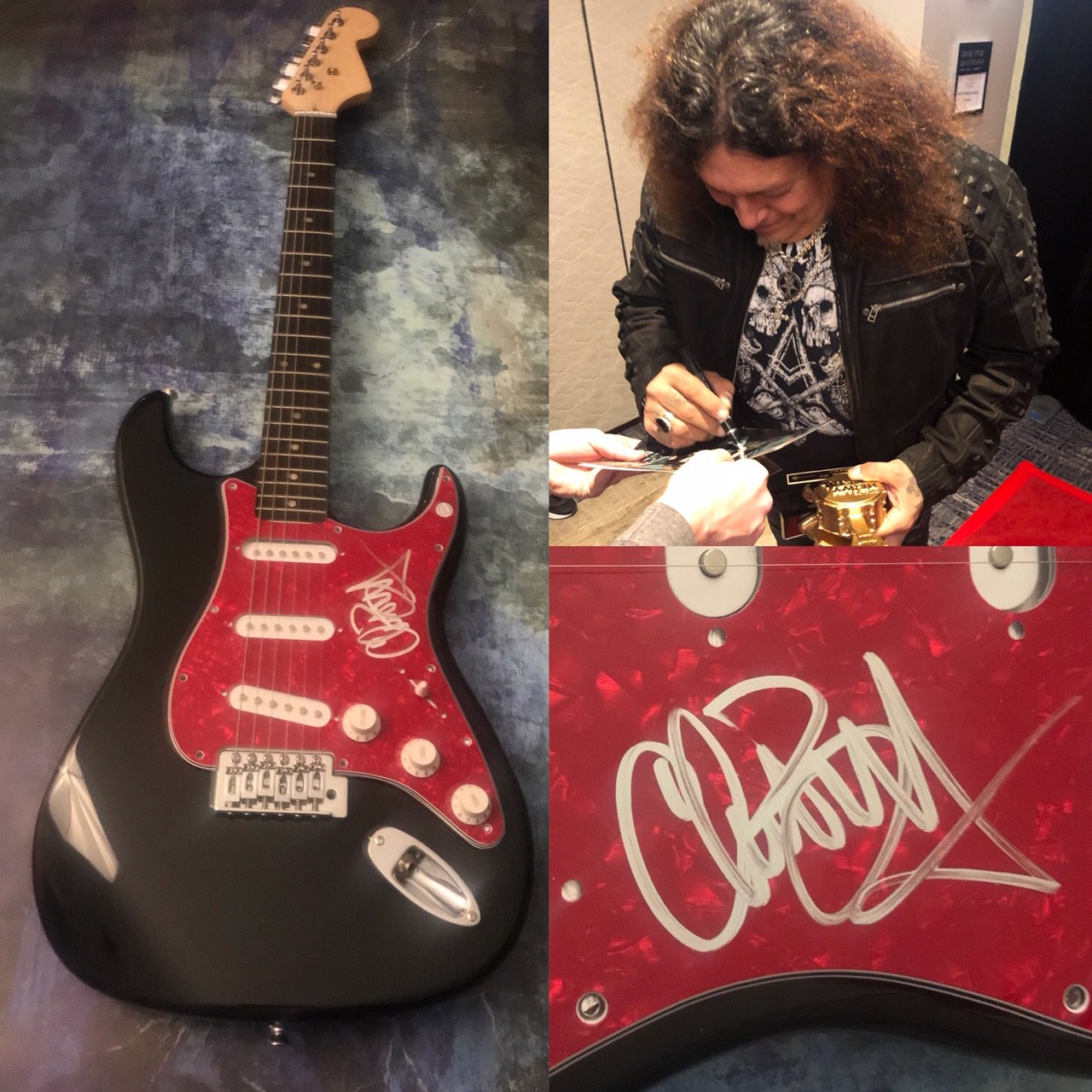 GFA Testament Singer * CHUCK BILLY * Signed Electric Guitar PROOF C1 COA