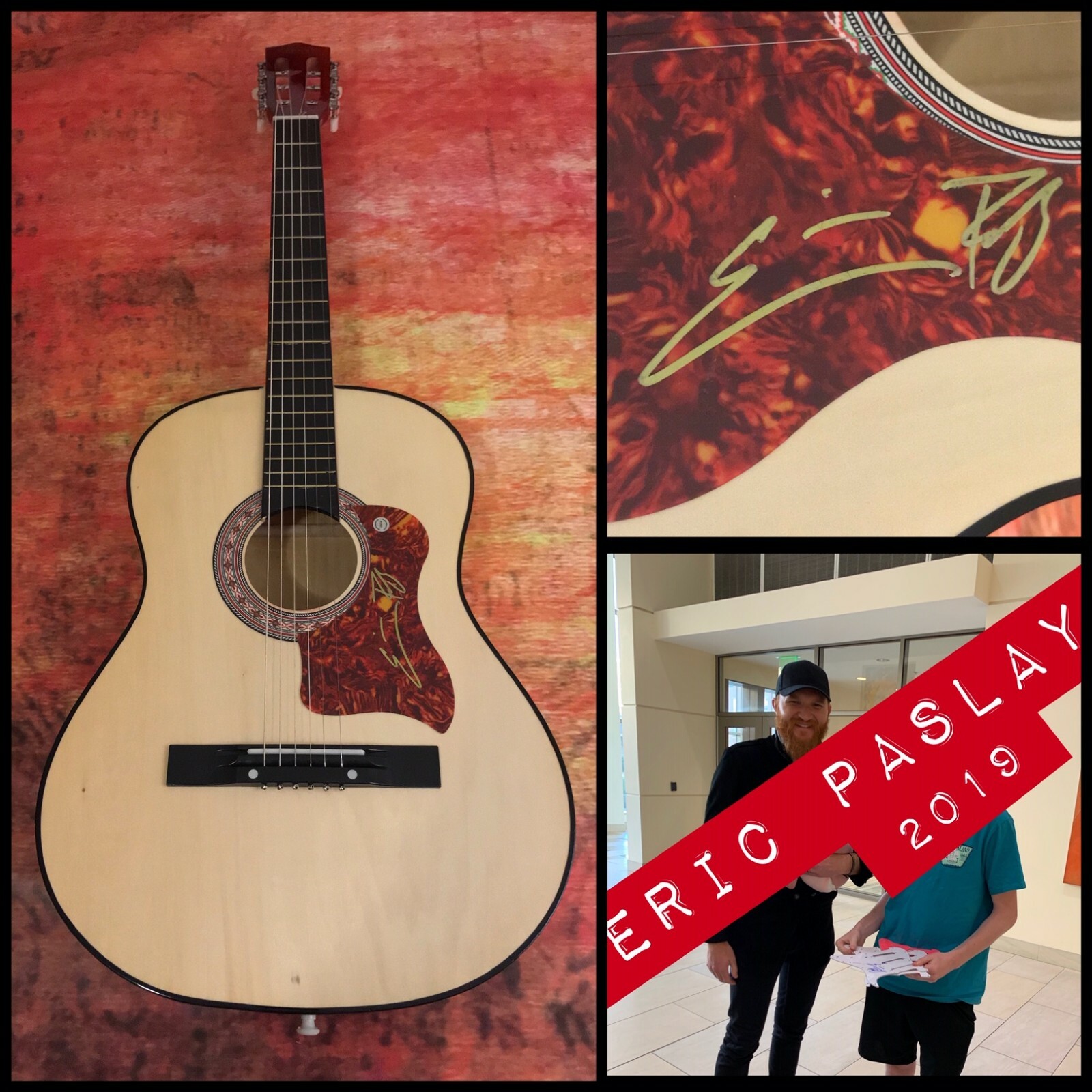 GFA Friday Night Country * ERIC PASLAY * Signed Acoustic Guitar PROOF E4 COA