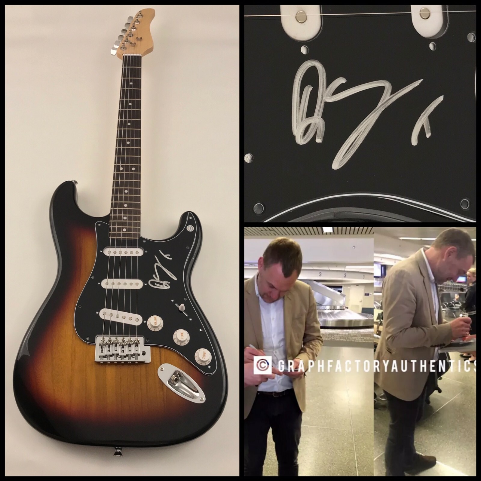 GFA Babylon White Ladder * DAVID GRAY * Signed Electric Guitar PROOF AD3 COA