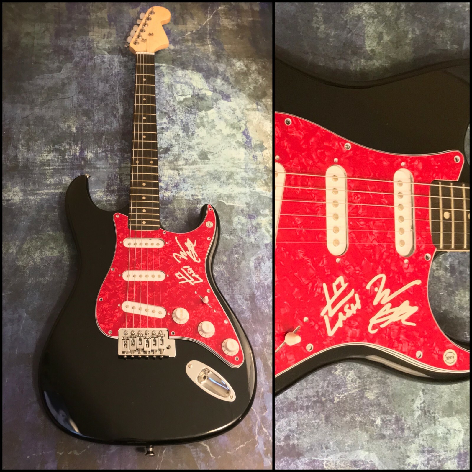 GFA Preston Brust & Chris Lucas * LoCASH * Signed Red Electric Guitar COA