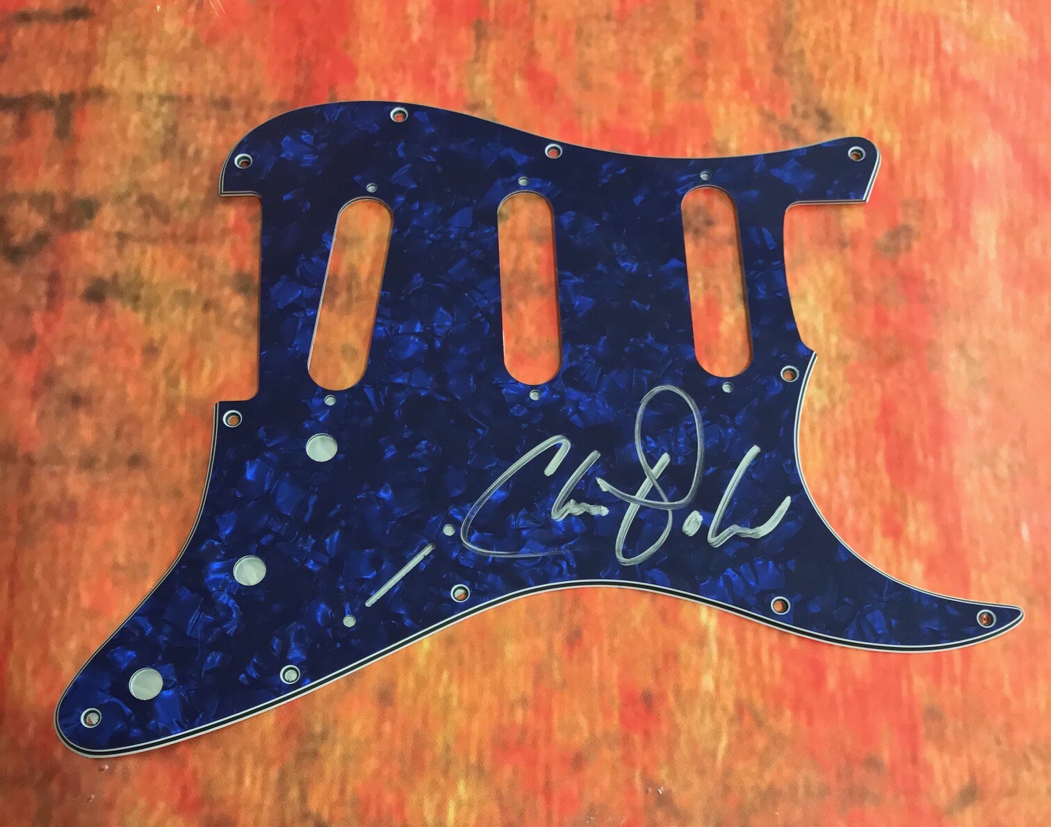 GFA Megadeth Band Guitarist * CHRIS POLAND * Signed Electric Pickguard PROOF COA