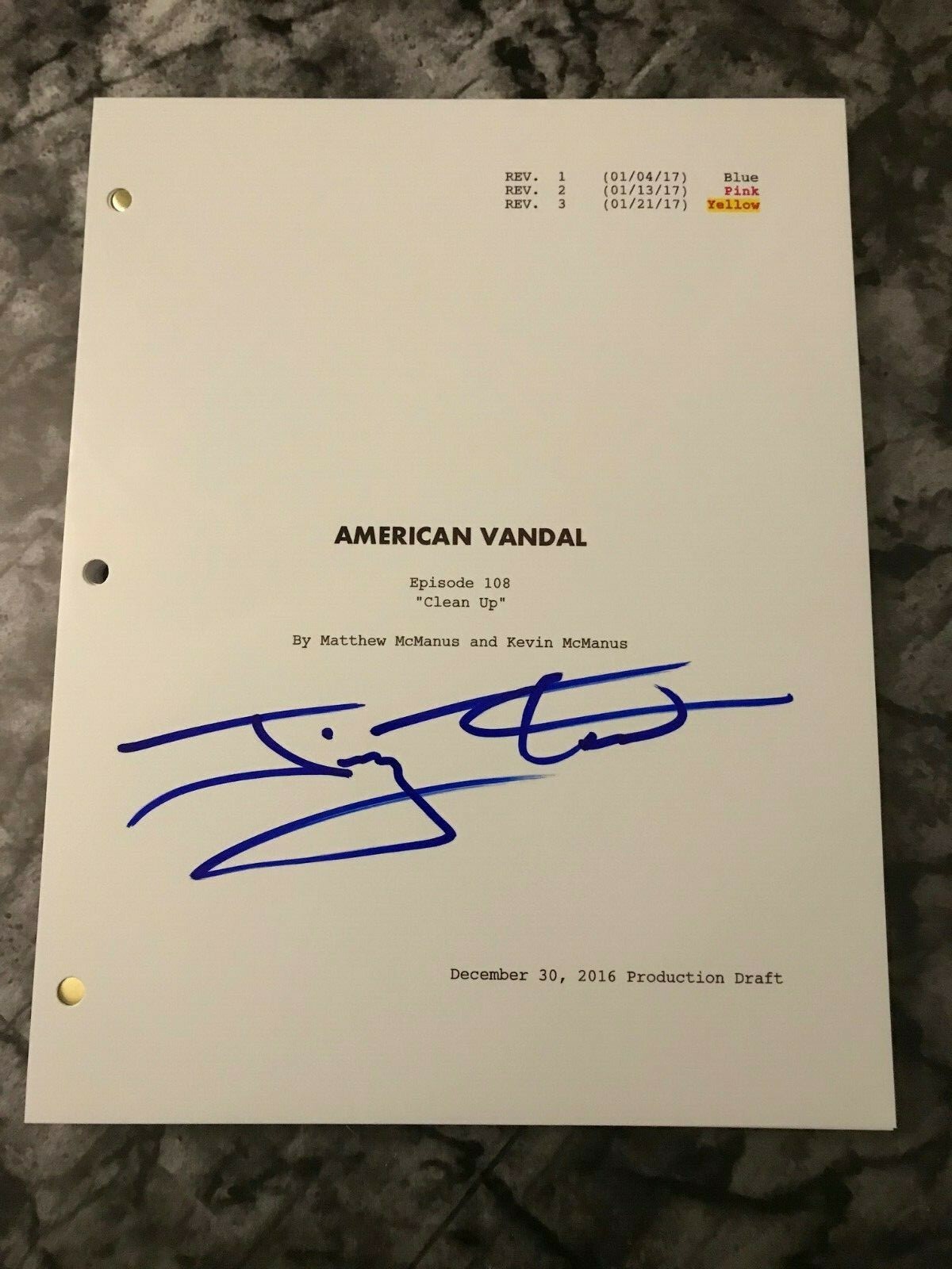 GFA American Vandal Dylan * JIMMY TATRO * Signed Autographed Script COA