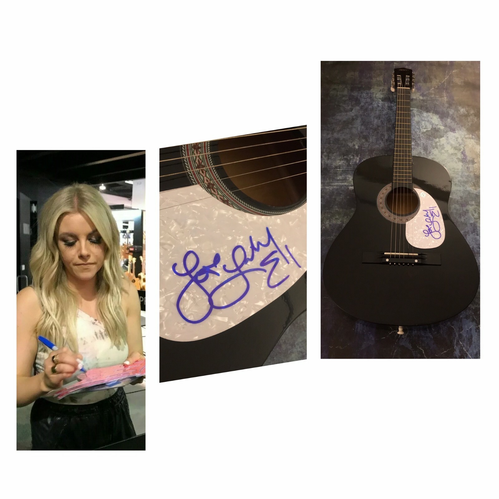 GFA What Happens in a Small Town * LINDSAY ELL * Signed Acoustic Guitar L6 COA