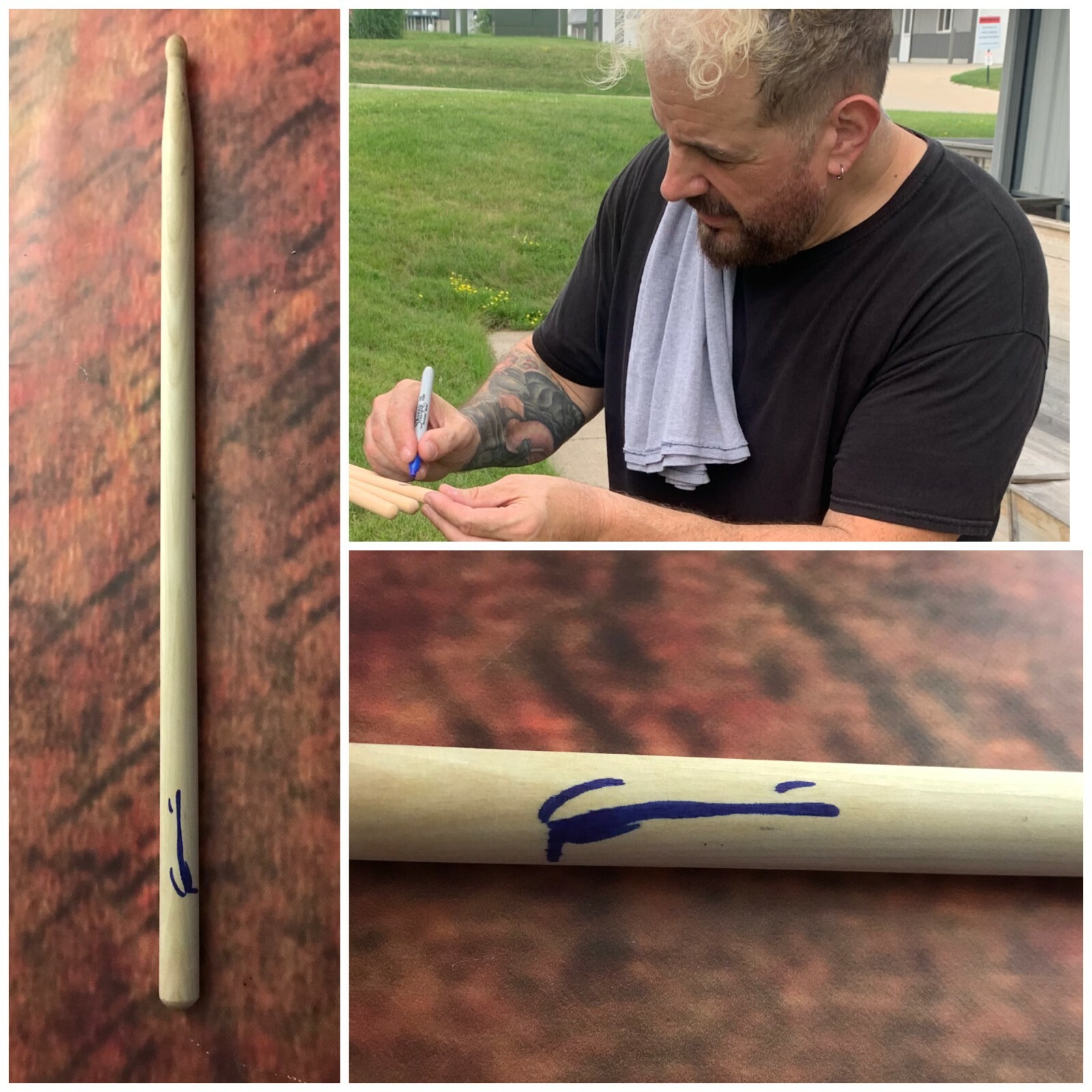 GFA Stuck Mojo & Fozzy Band Drummer * FRANK FONTSERE * Signed Drumstick F3 COA