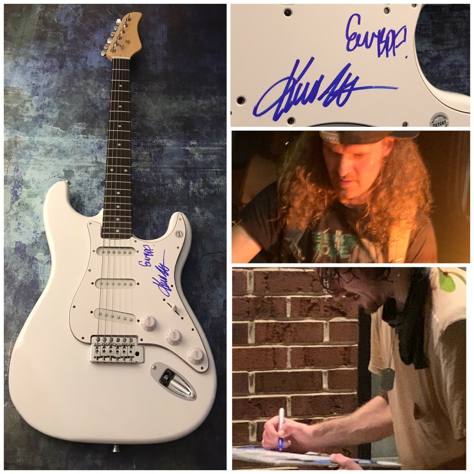 GFA Kevin McKeown & Eric Owen * BLACK PISTOL FIRE * Signed Electric Guitar COA