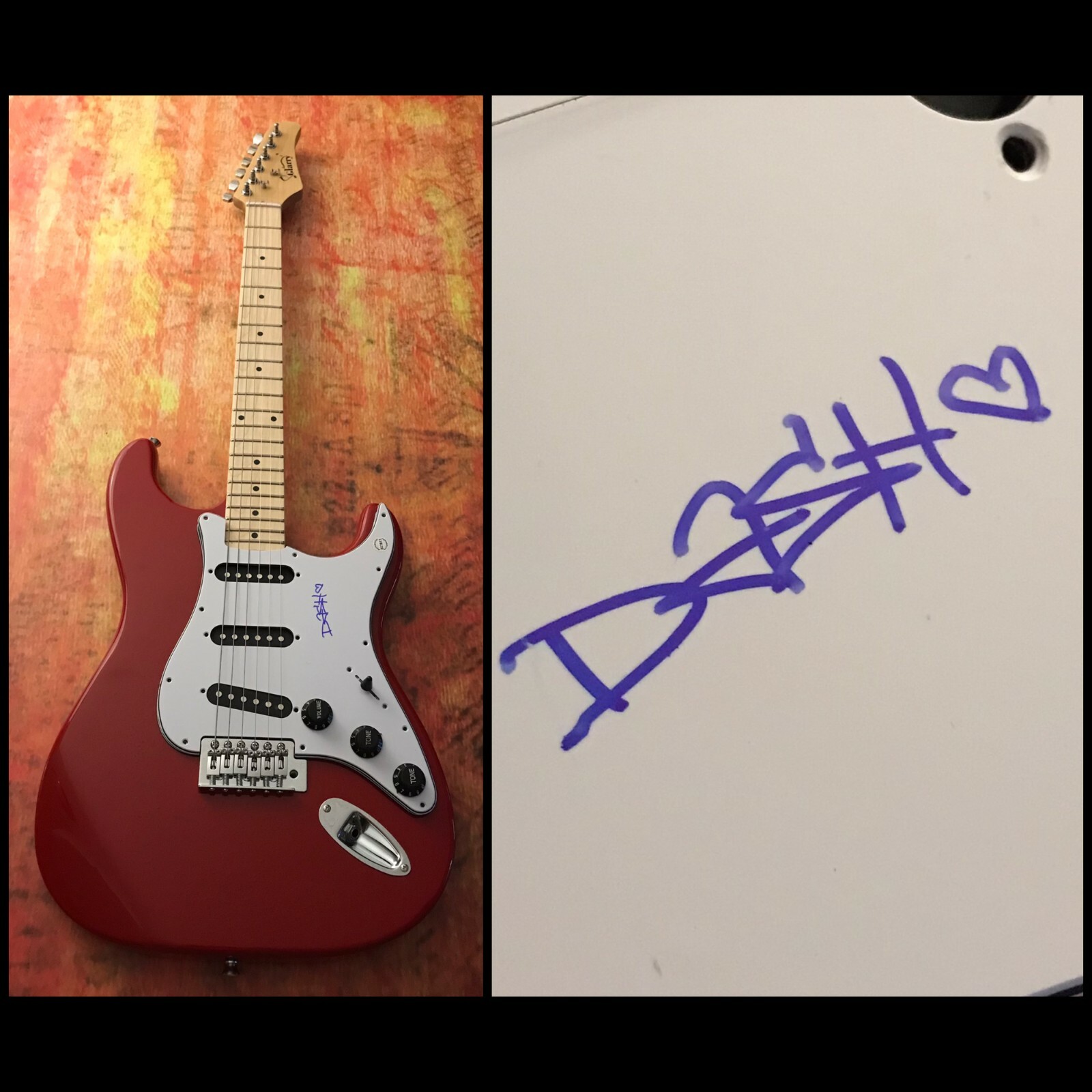 GFA white lie & blocked Star * CONTRADASH * Signed Electric Guitar PROOF C3 COA