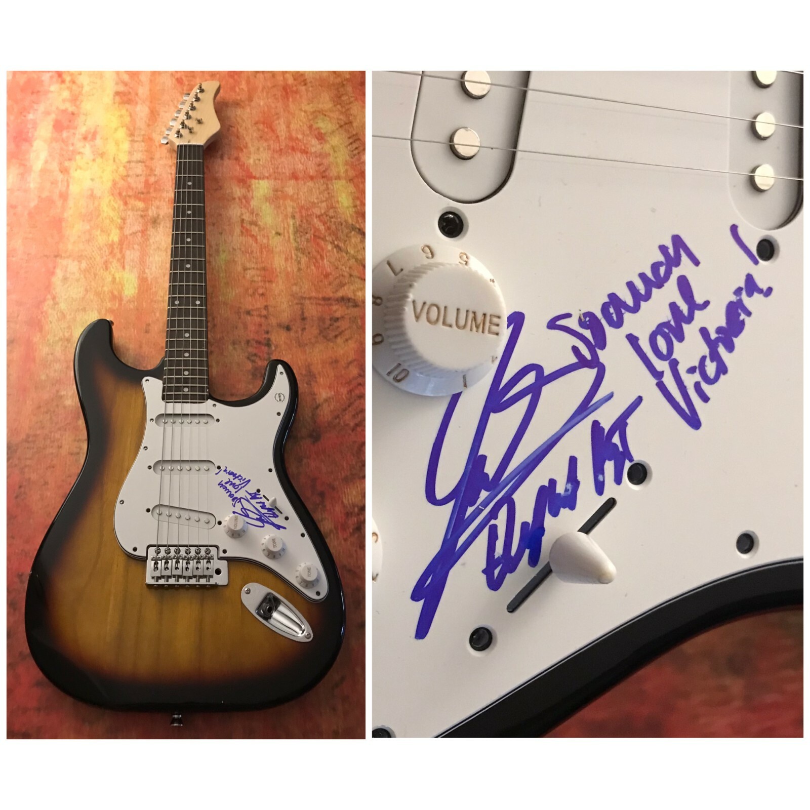 GFA Jason & Victoria Evigan * ELEPHANT HEART * Signed Electric Guitar PROOF COA