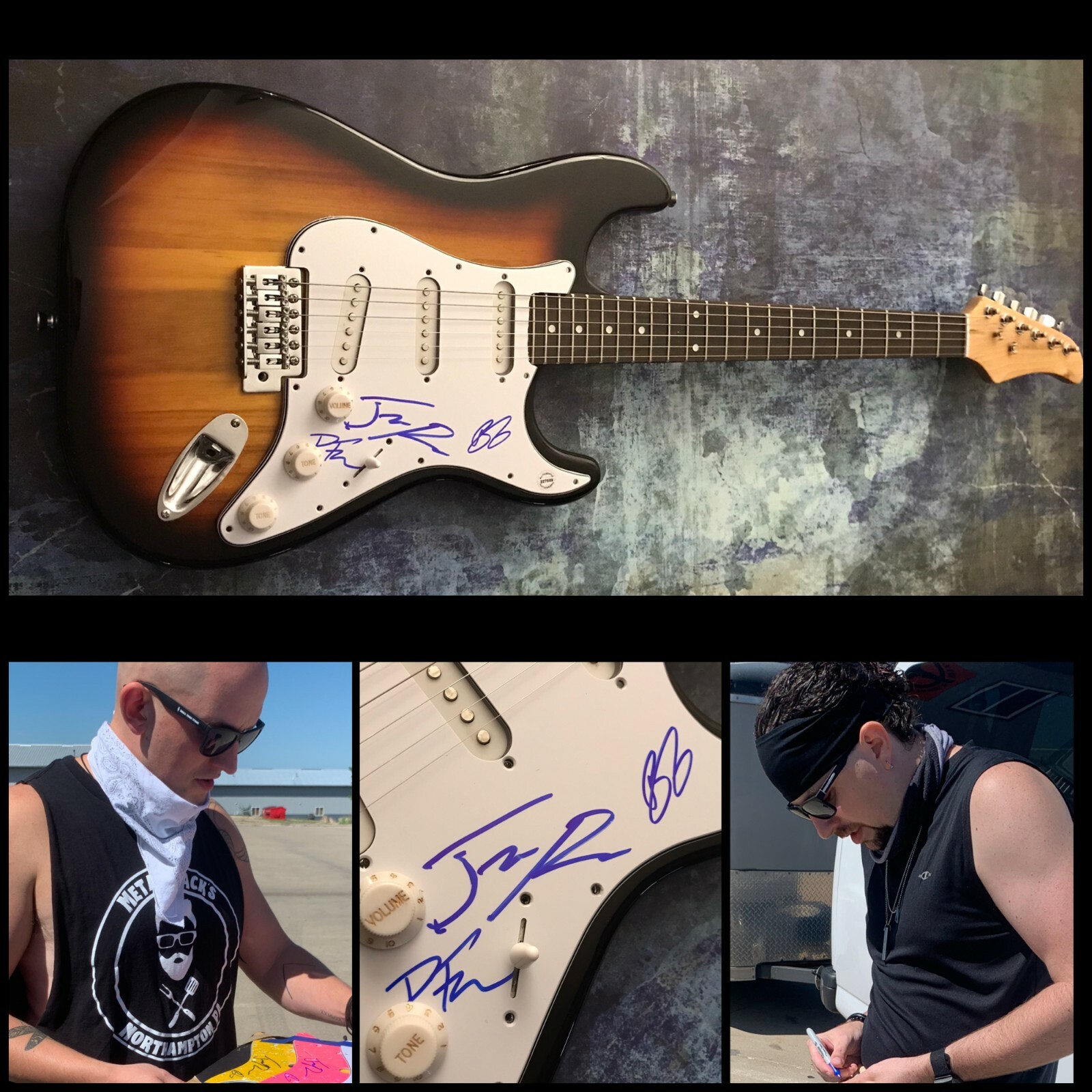 GFA Phillip Freeman x3 Band * SMALL TOWN TITANS * Signed Electric Guitar S1 COA