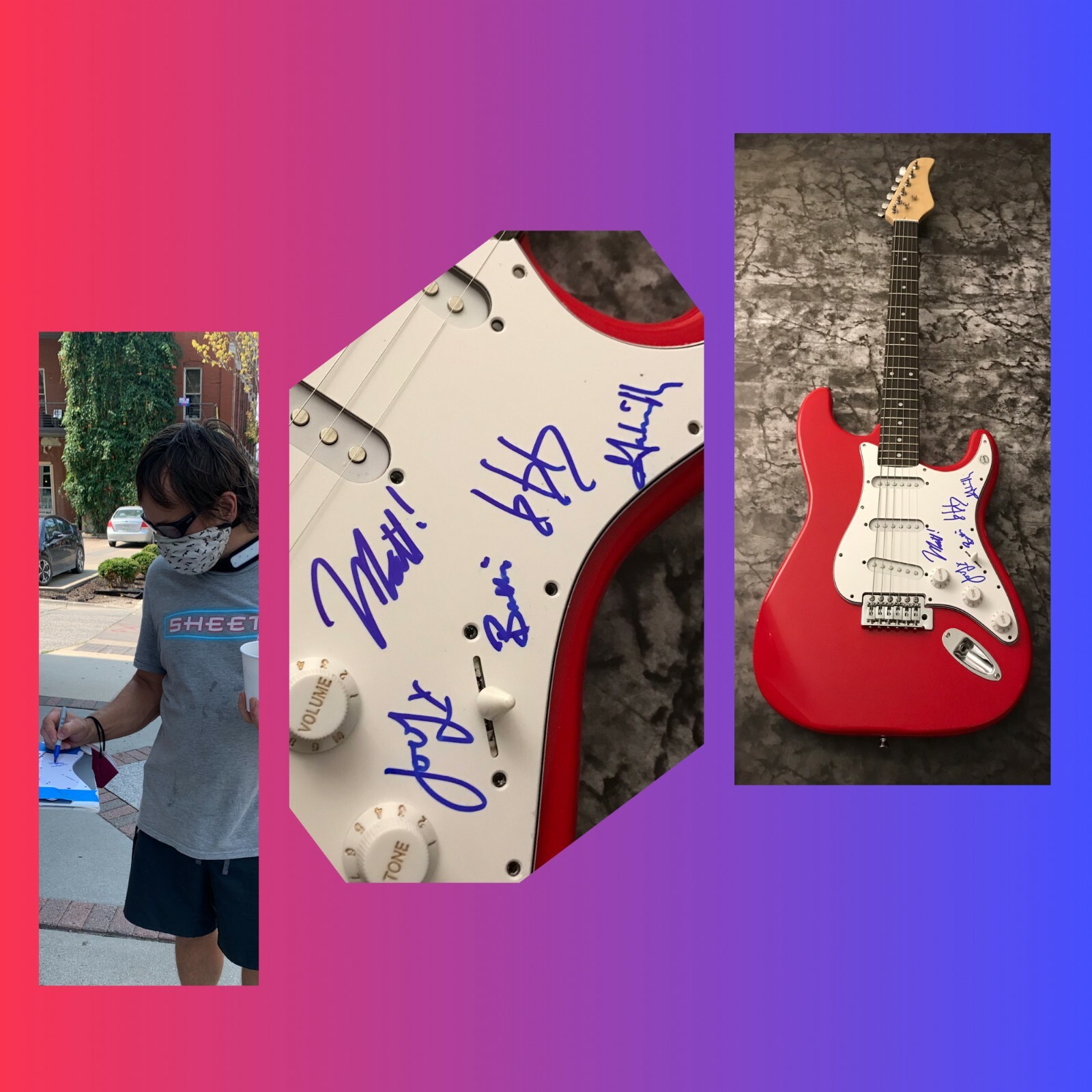 GFA Brendan B. Brown x5 Band * WHEATUS * Signed Electric Guitar PROOF W1 COA