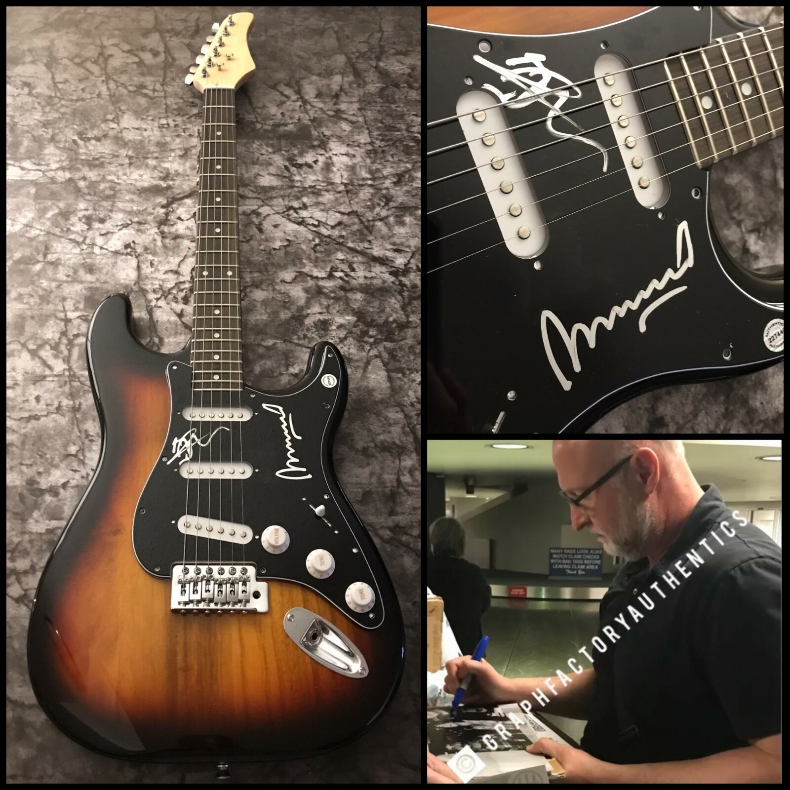 GFA Bob Mould & Greg Norton * HUSKER DU * Band Signed Electric Guitar H3 COA