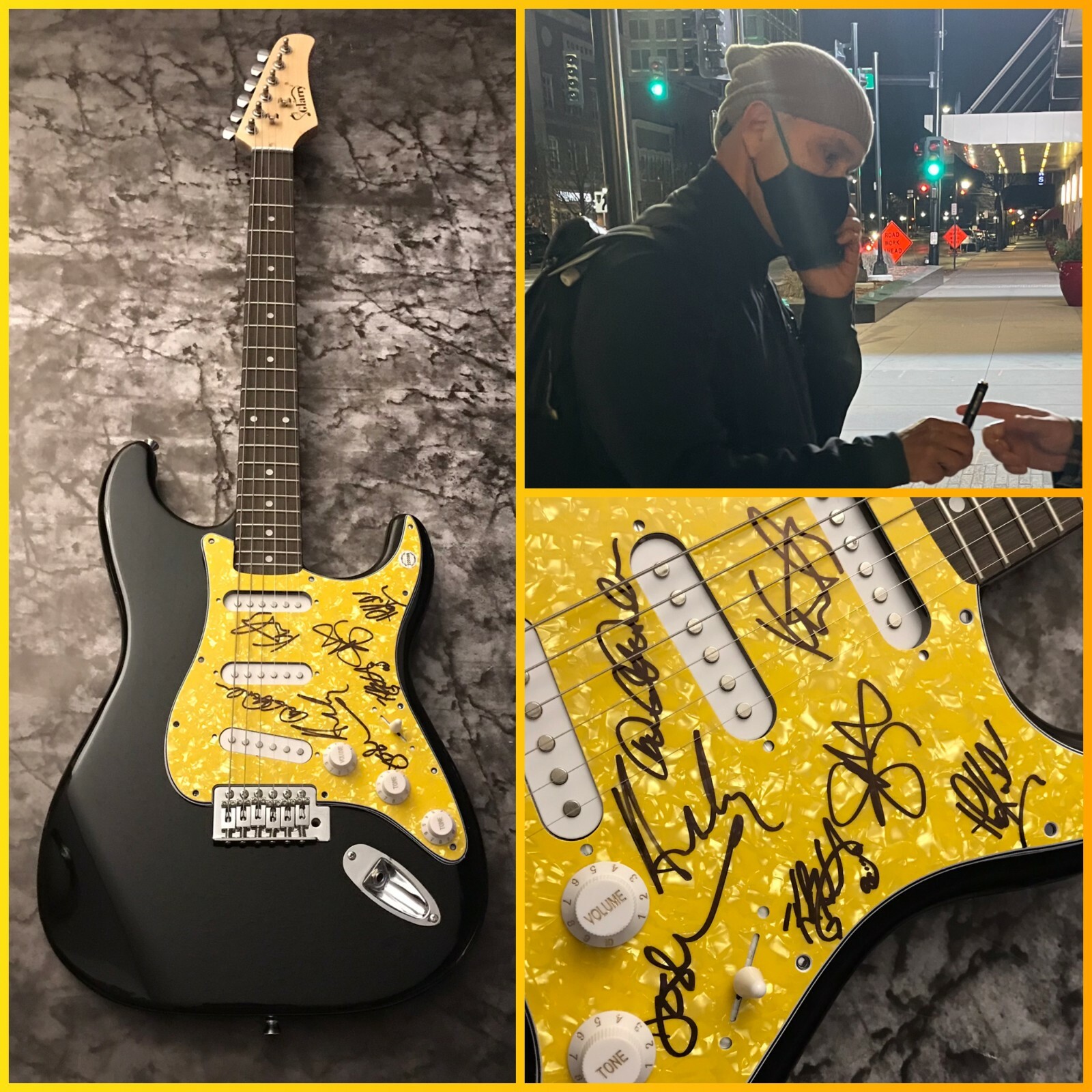 GFA Scotty Morris x7 Band * BIG BAD VOODOO DADDY * Signed Electric Guitar B1 COA