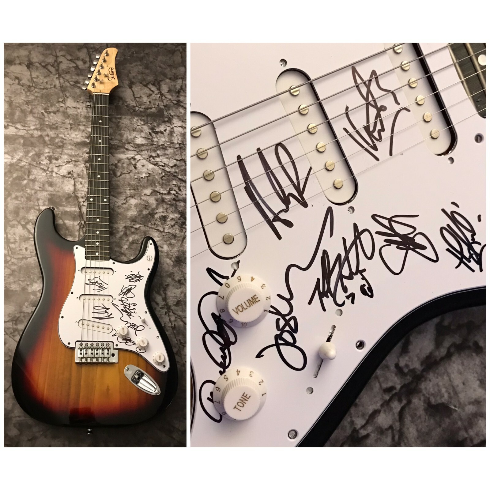 GFA Scotty Morris x7 Band * BIG BAD VOODOO DADDY * Signed Electric Guitar B3 COA