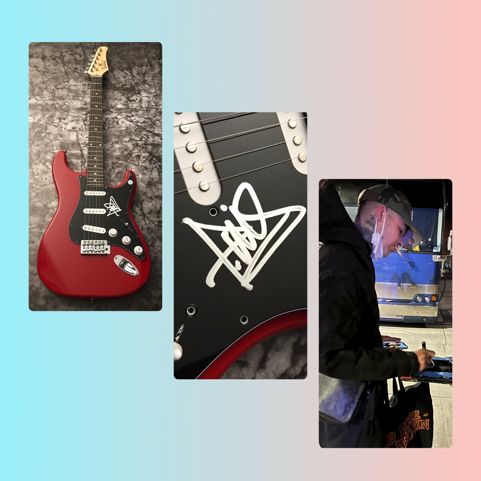 GFA girlfriends California * TRAVIS MILLS * Signed Electric Guitar PROOF T2 COA