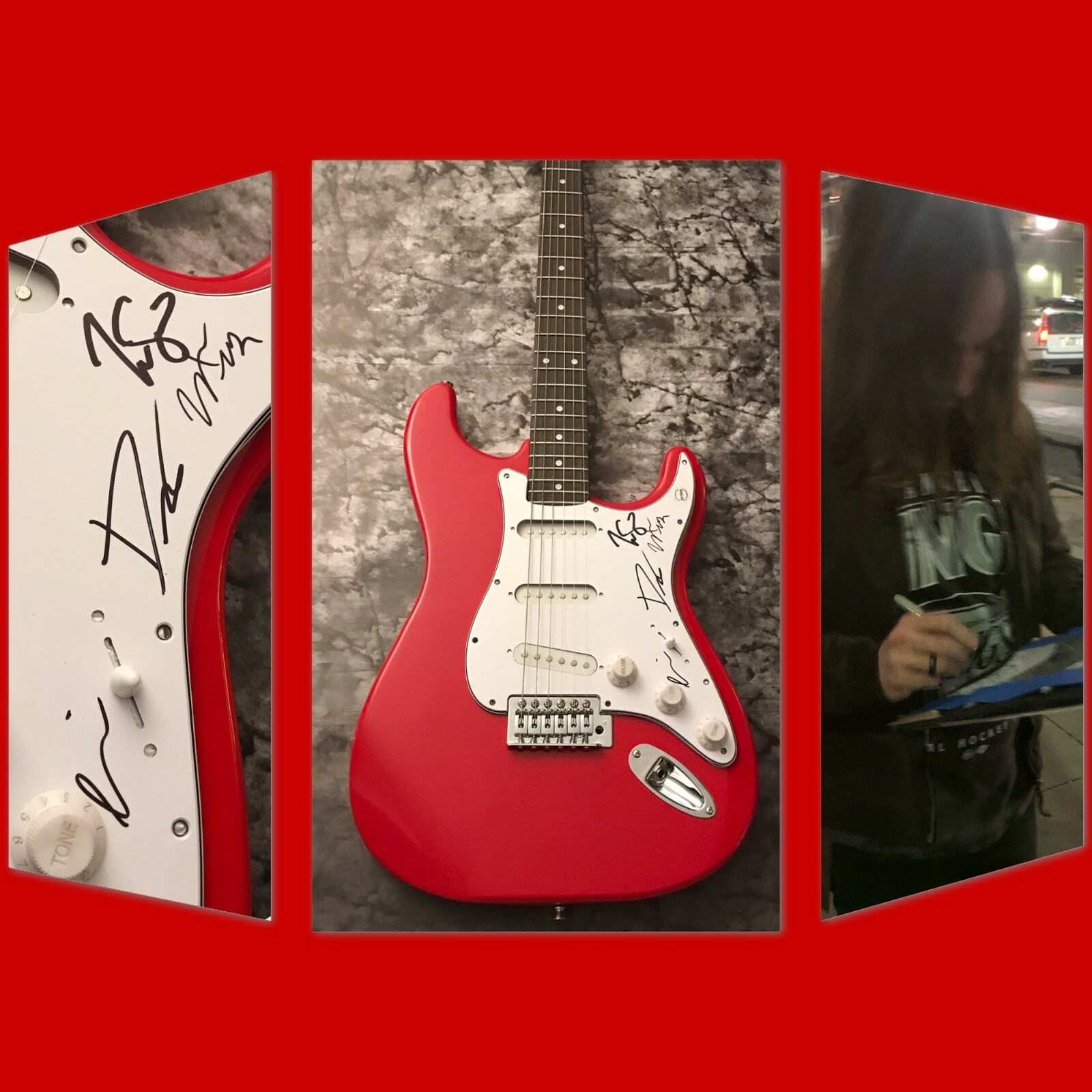 GFA Dan Murphy x4 Band * ALL GOOD THINGS * Signed Electric Guitar PROOF A4 COA