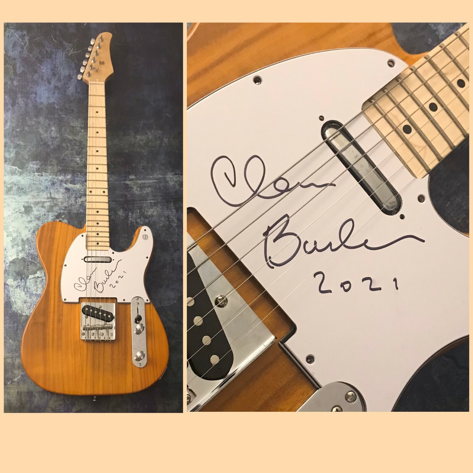 GFA Blondie Band Drummer * CLEM BURKE * Signed Electric Tele Guitar COA