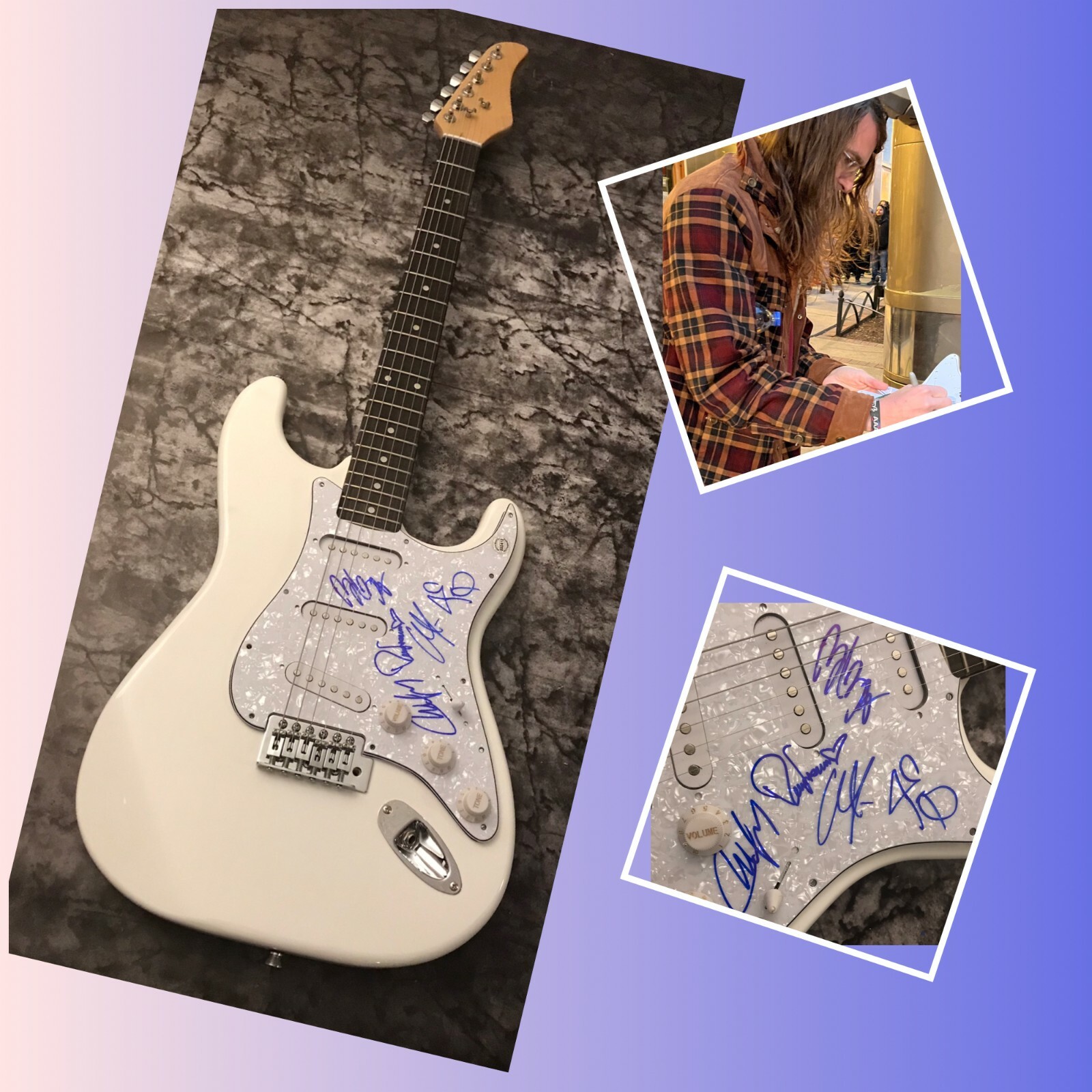 GFA Derek Sanders x5 Band * MAYDAY PARADE * Signed Electric Guitar PROOF COA