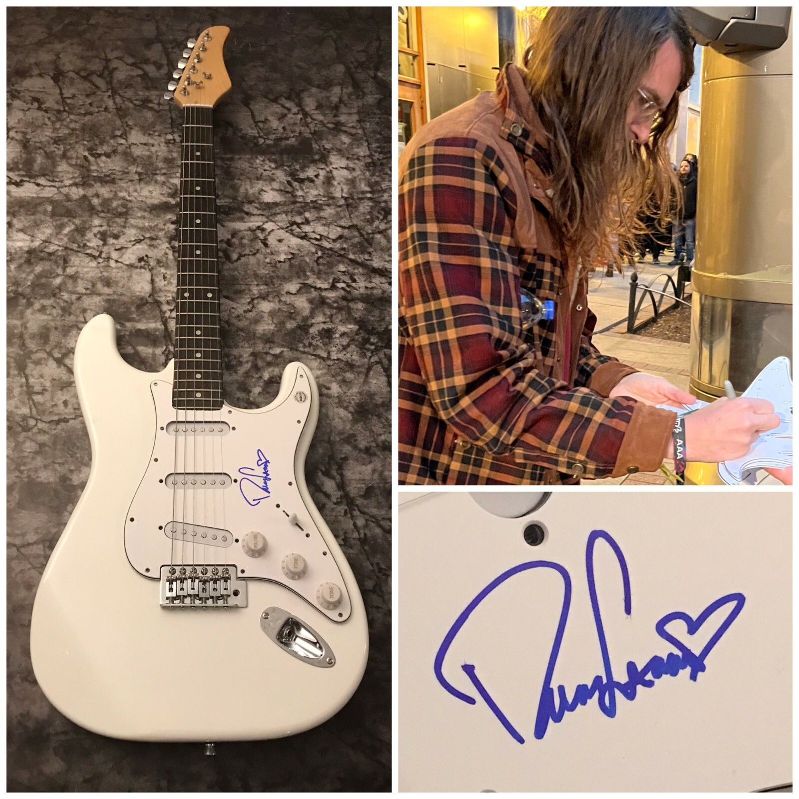 GFA Mayday Parade Rock Star * DEREK SANDERS * Signed Electric Guitar PROOF COA