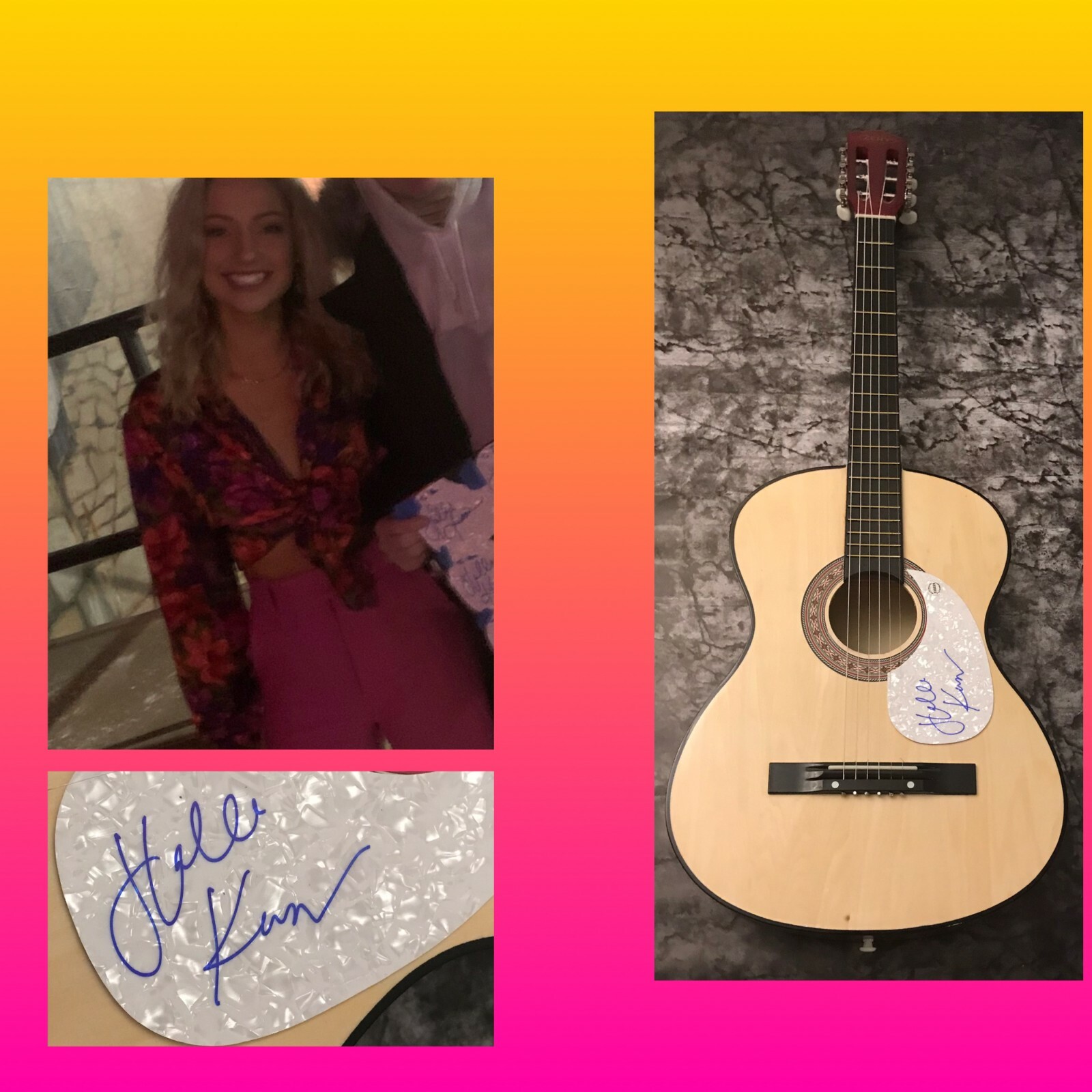 GFA Finally Whatever You Do * HALLE KEARNS * Signed Acoustic Guitar PROOF H1 COA