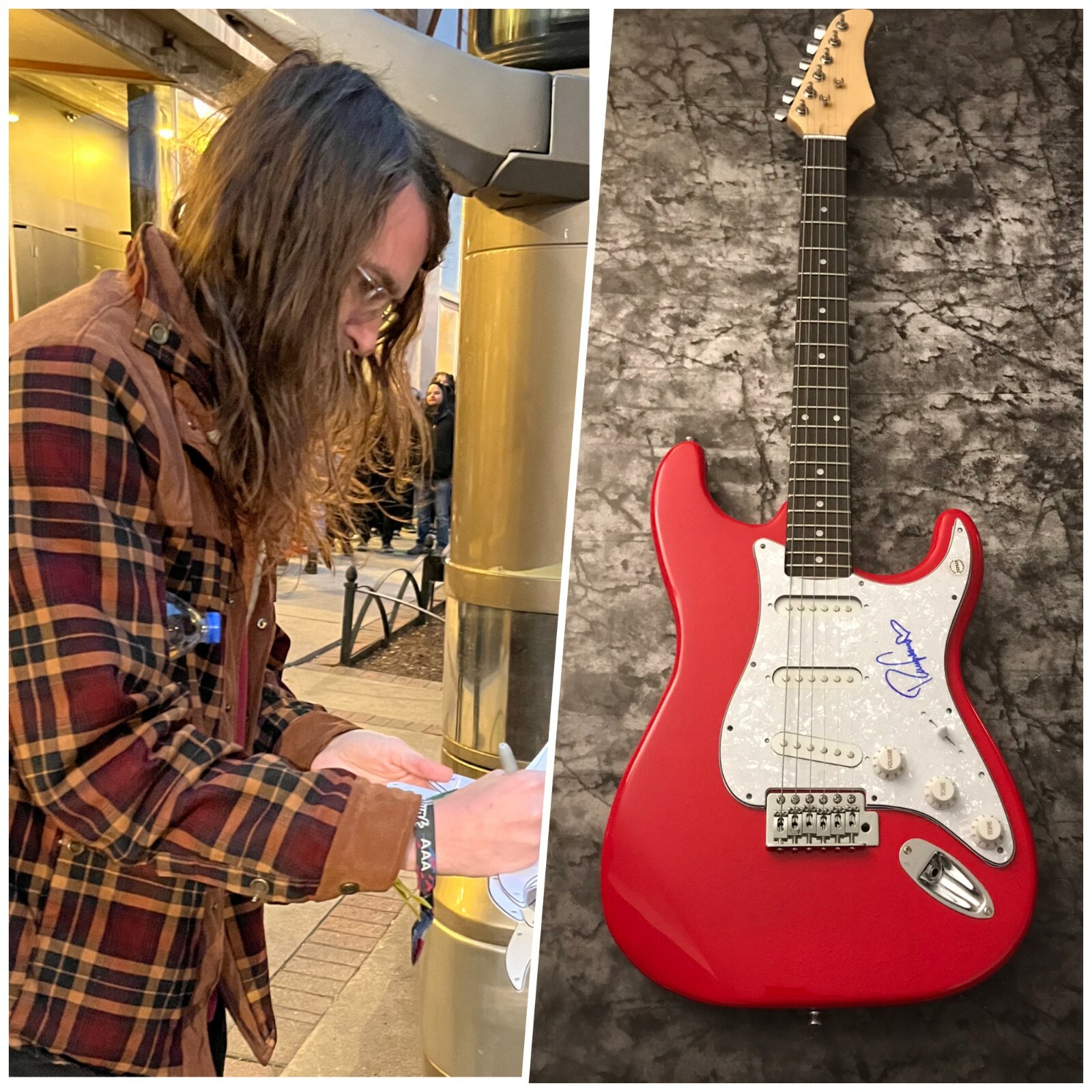 GFA Mayday Parade Rock Star * DEREK SANDERS * Signed Electric Guitar PROOF COA