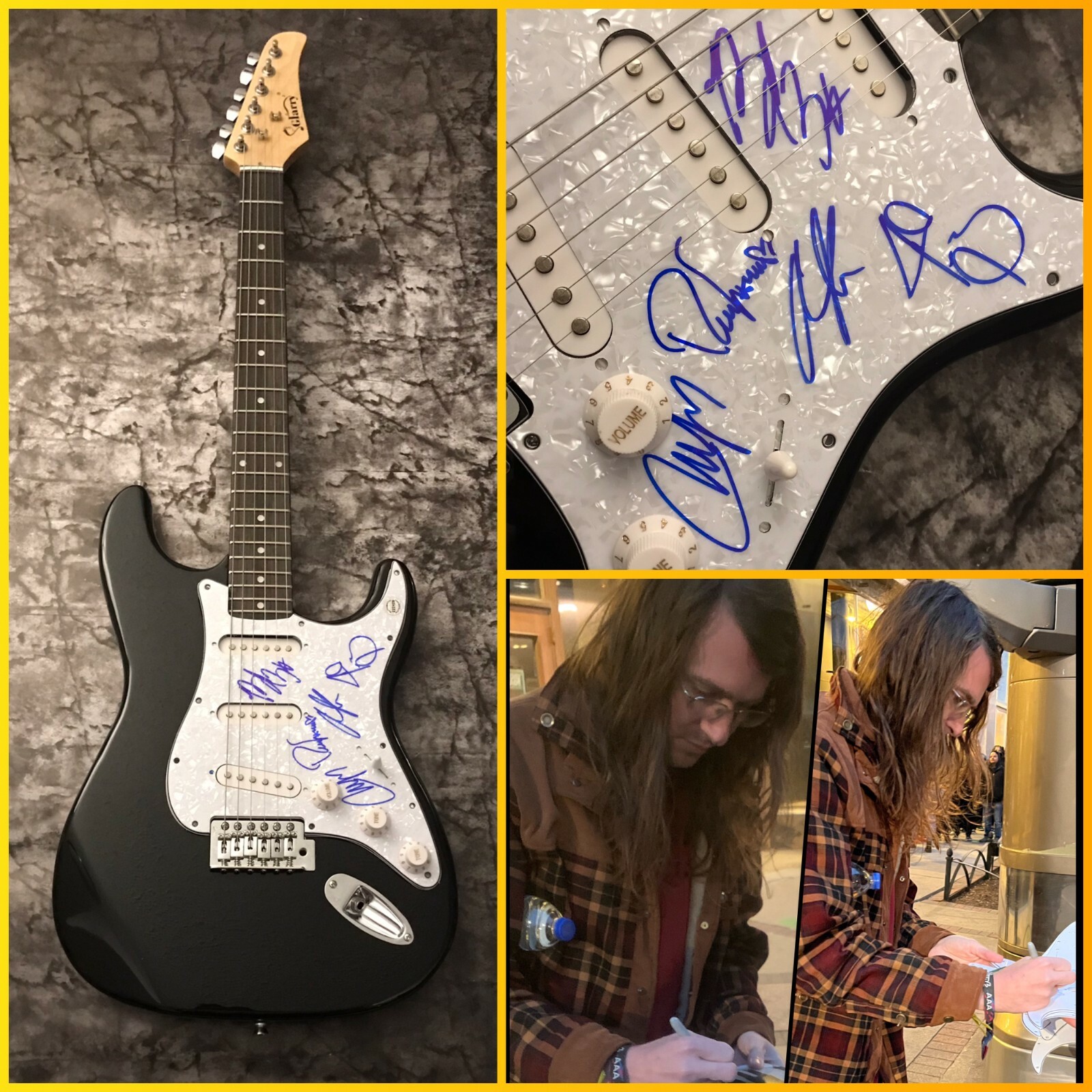 GFA Derek Sanders x5 Band * MAYDAY PARADE * Signed Electric Guitar PROOF M4 COA