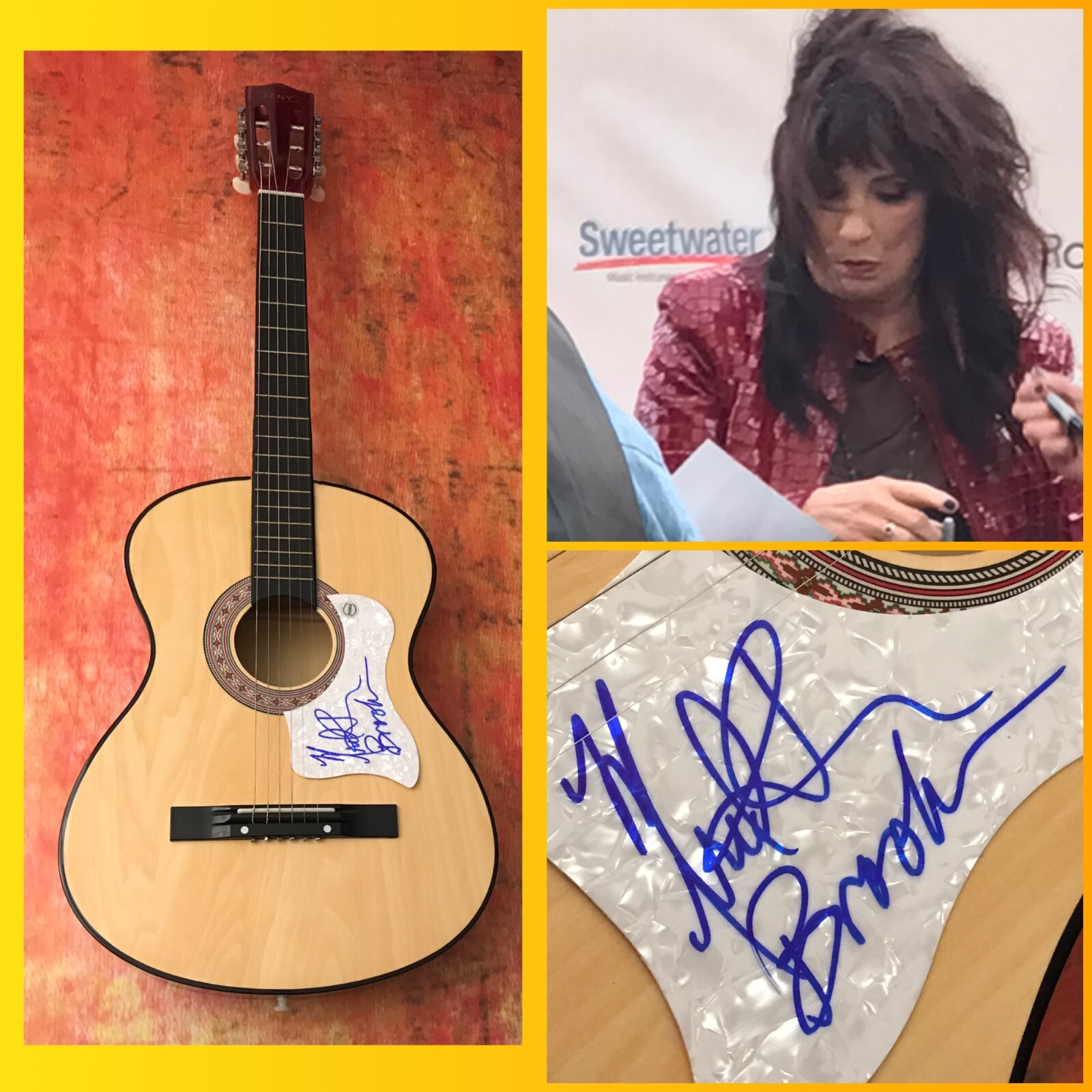 GFA Blurring the Edges Bitch * MEREDITH BROOK * Signed Acoustic Guitar PROOF COA