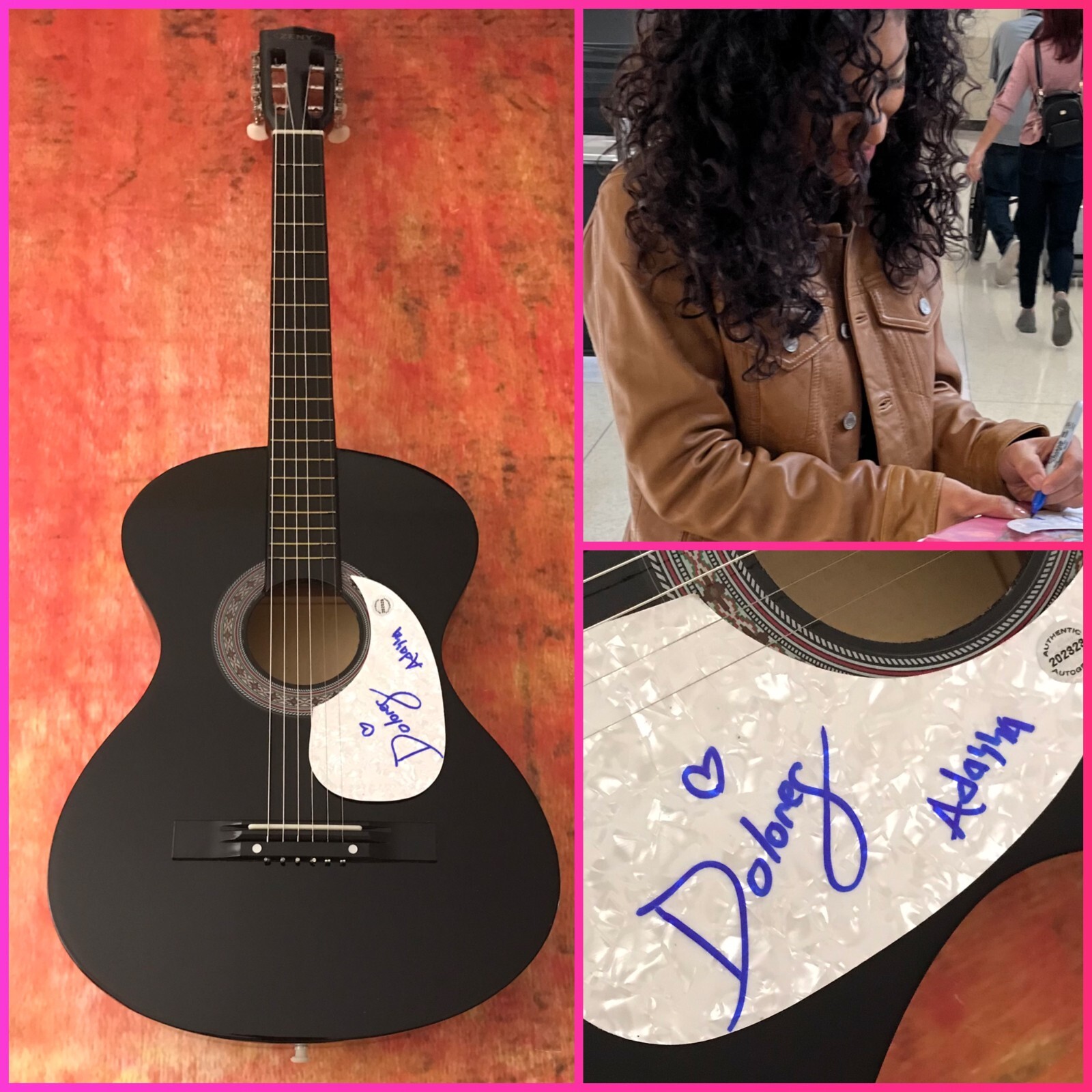 GFA Encanto Star Dolores Madrigal * ADASSA * Signed Acoustic Guitar A2 COA