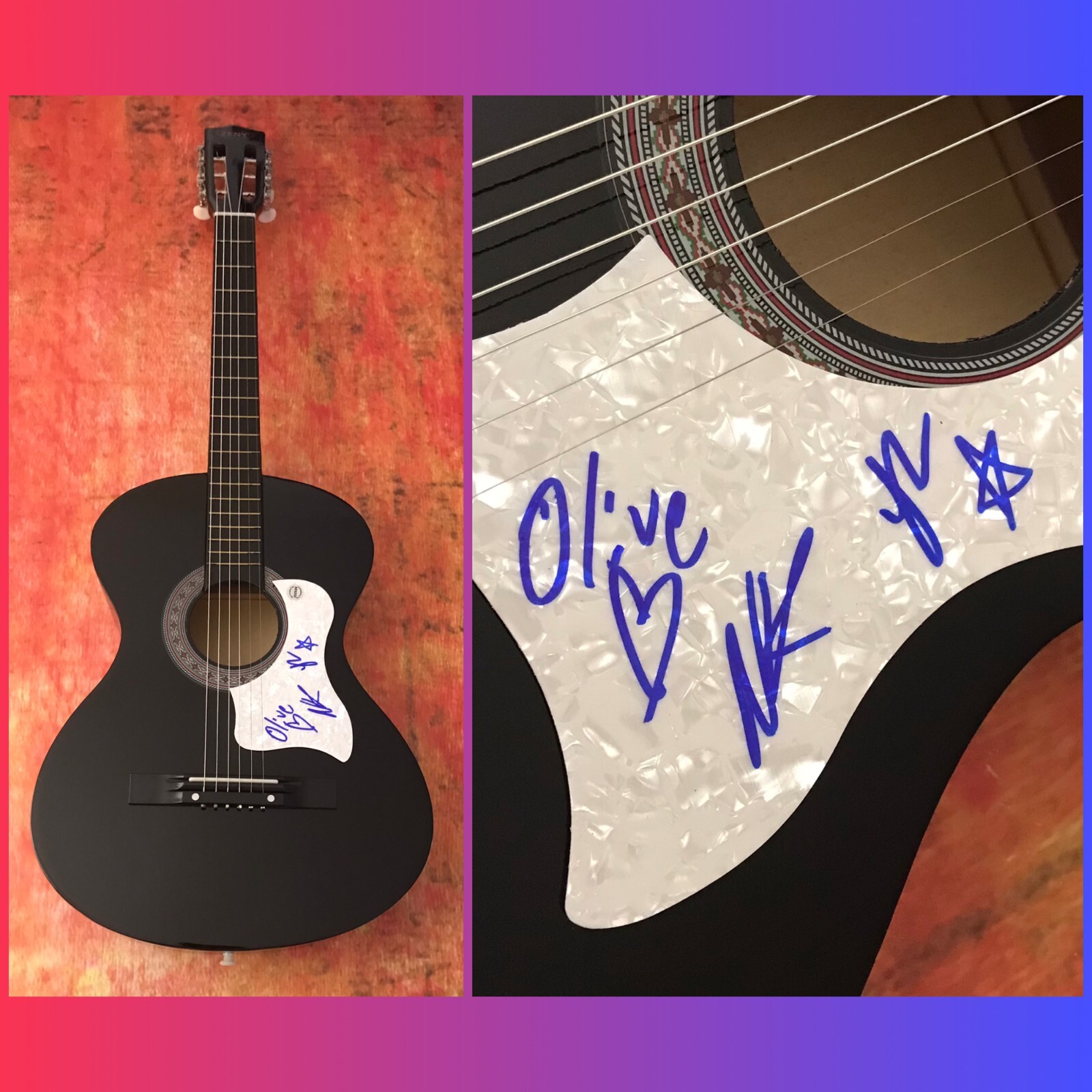 GFA Julia Cumming x3 Band * SUNFLOWER BEAN * Signed Acoustic Guitar PROOF COA