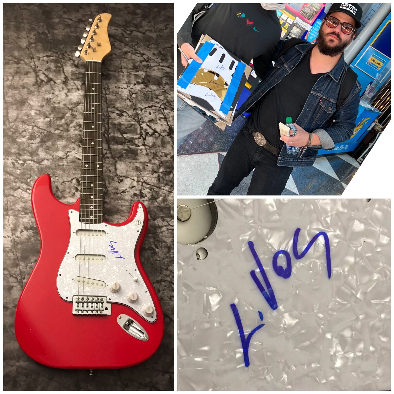 GFA The Record Company * CHRIS VOS * Signed Electric Guitar PROOF C1 COA