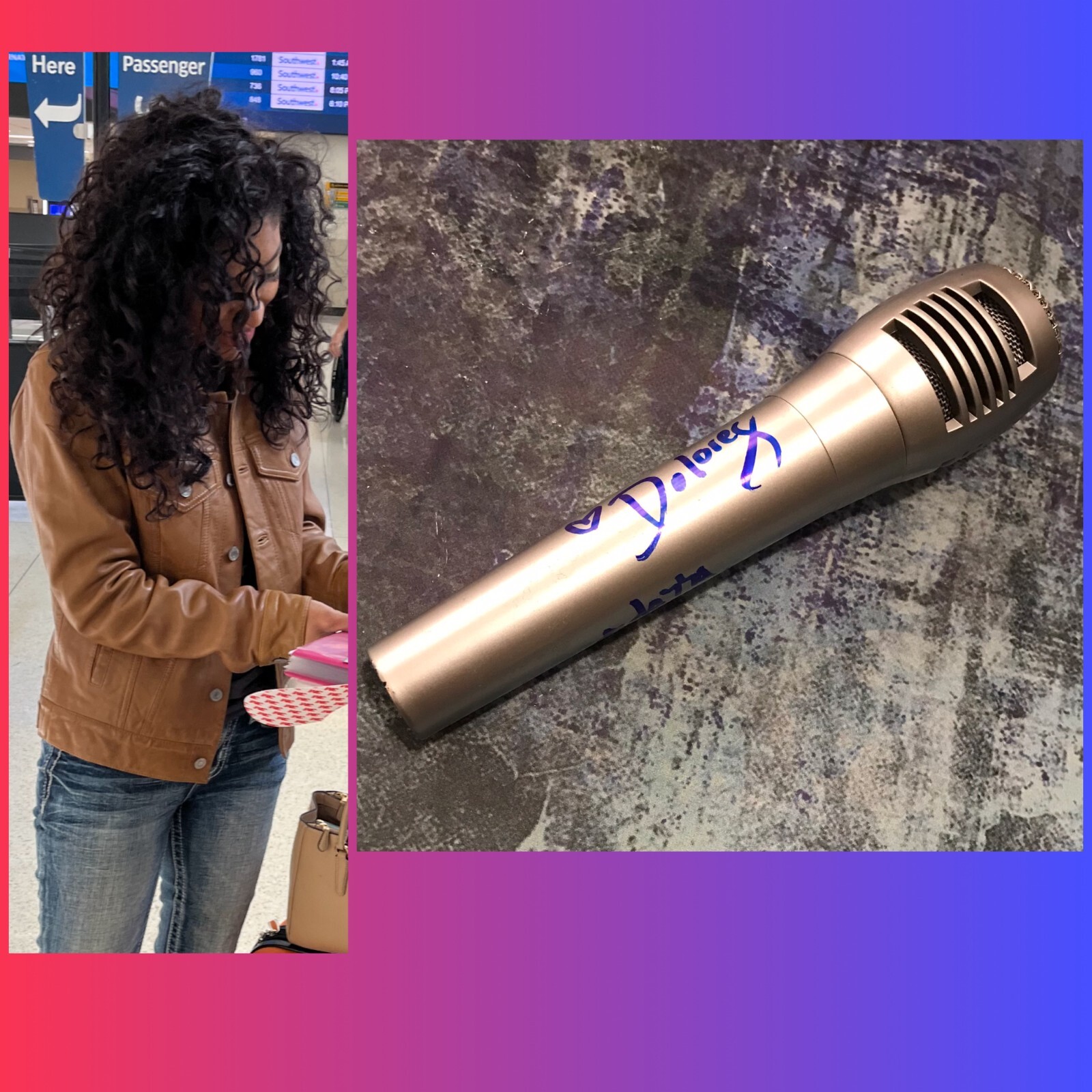 GFA Encanto Star Dolores Madrigal * ADASSA * Signed Microphone A6 COA
