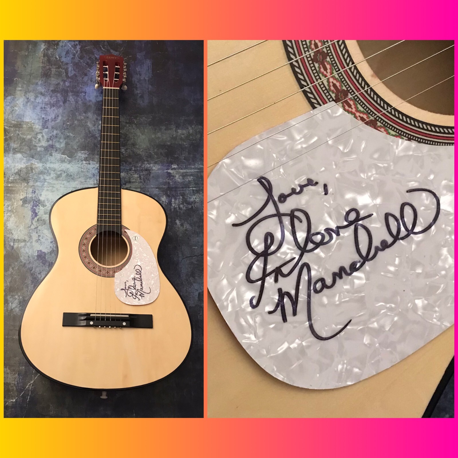 GFA And the Mandrell Sisters * IRLENE MANDRELL * Signed Acoustic Guitar M1 COA