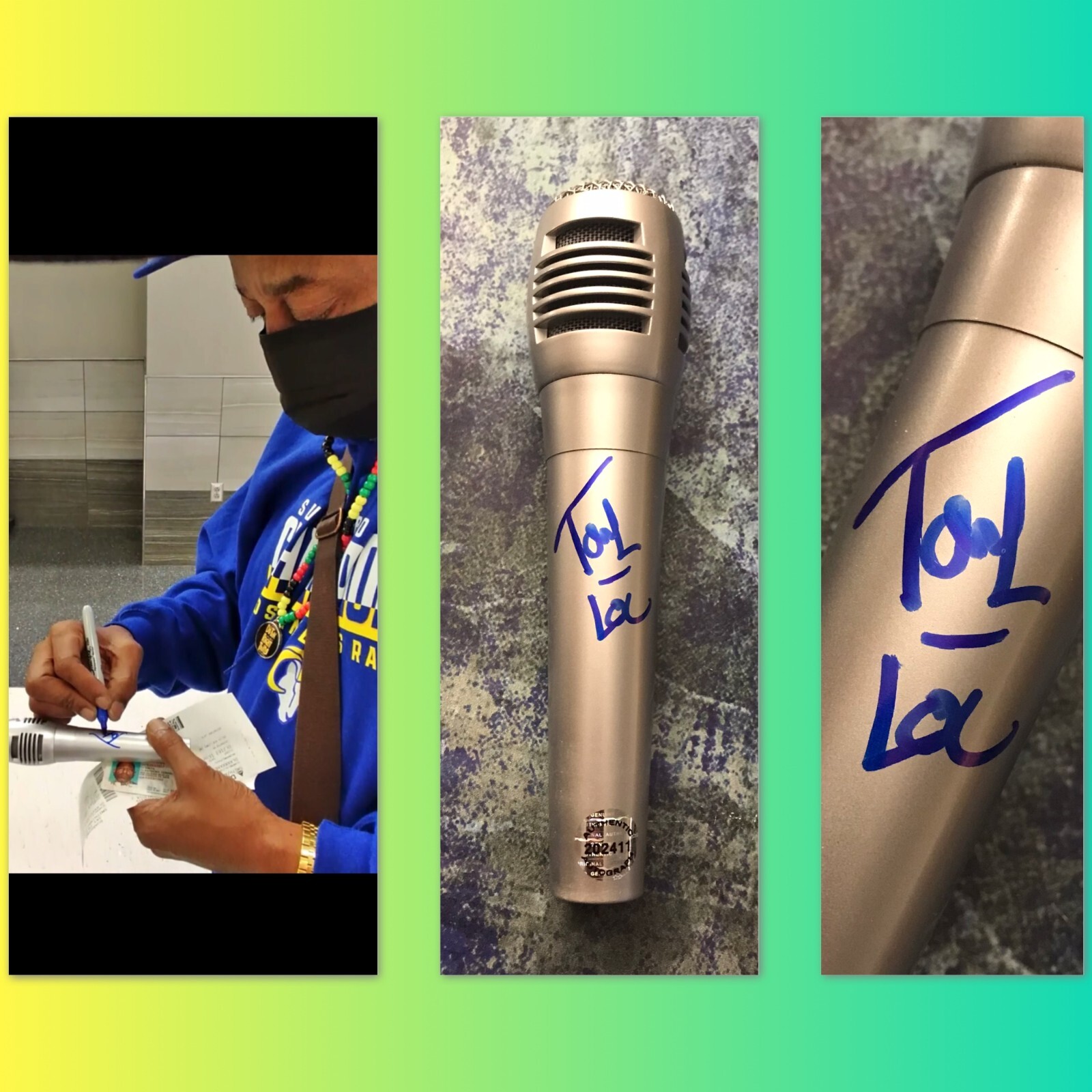 GFA Funky Cold Medina Star * TONE LOC * Signed Microphone Exact PROOF T1 COA