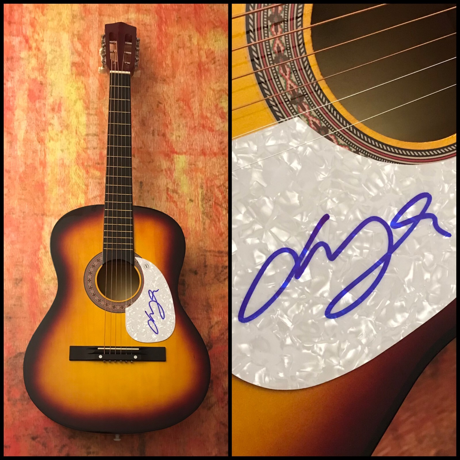 GFA Wings Guitarist * LAURENCE JUBER * Signed Acoustic Guitar PROOF L5 COA