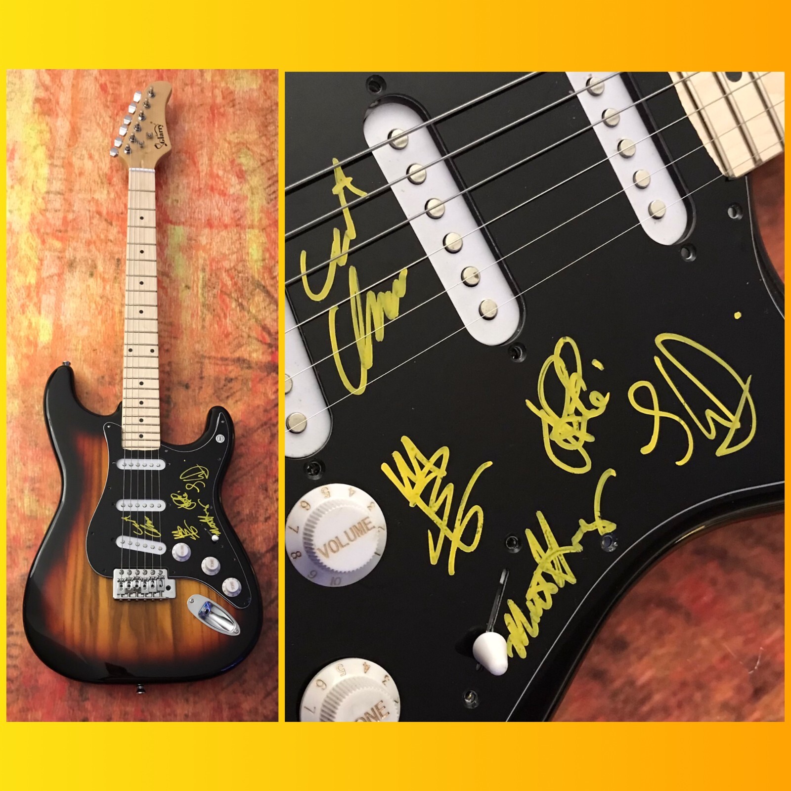 GFA James Petralli x5 Band * WHITE DENIM * Signed Electric Guitar W3 COA