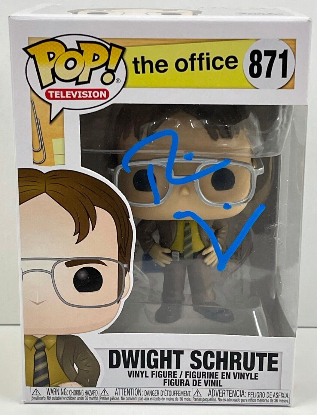 RAINN WILSON DWIGHT SCHRUTE SIGNED THE OFFICE FUNKO FIGURE 871 BECKETT COA 131