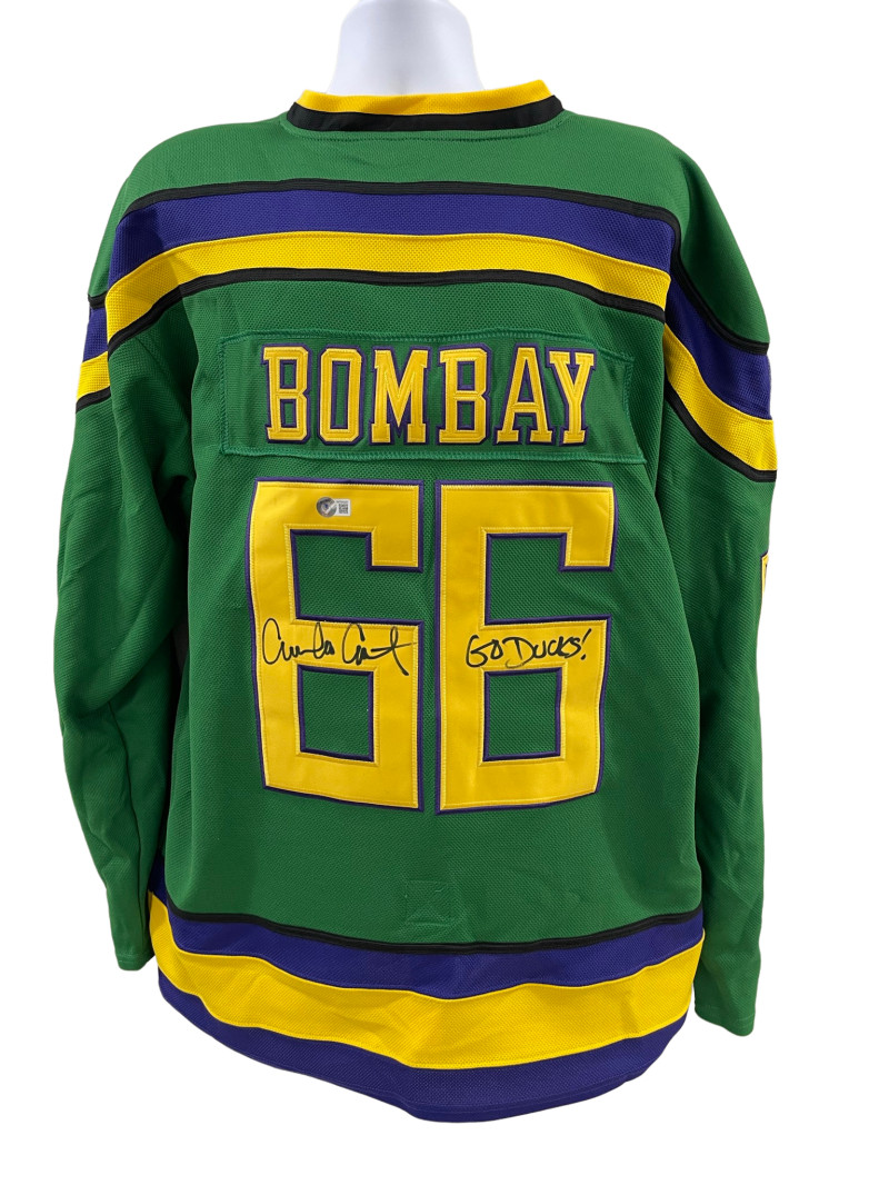 EMILIO ESTEVEZ SIGNED THE MIGHTY DUCKS HOCKEY JERSEY INSCRIPT AUTOGRAPH BAS 1