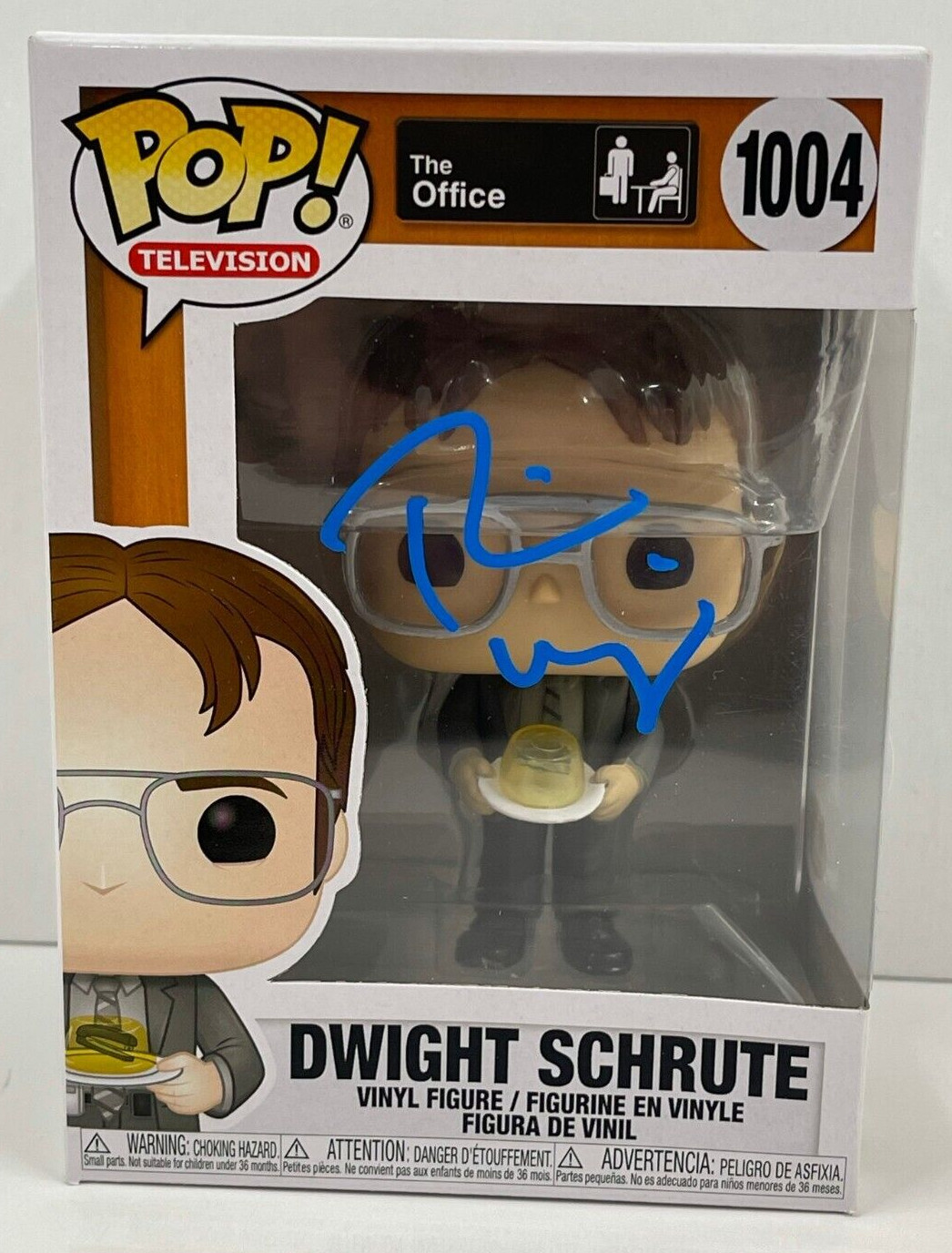 RAINN WILSON DWIGHT SCHRUTE SIGNED THE OFFICE FUNKO FIGURE 1004 BECKETT COA 10