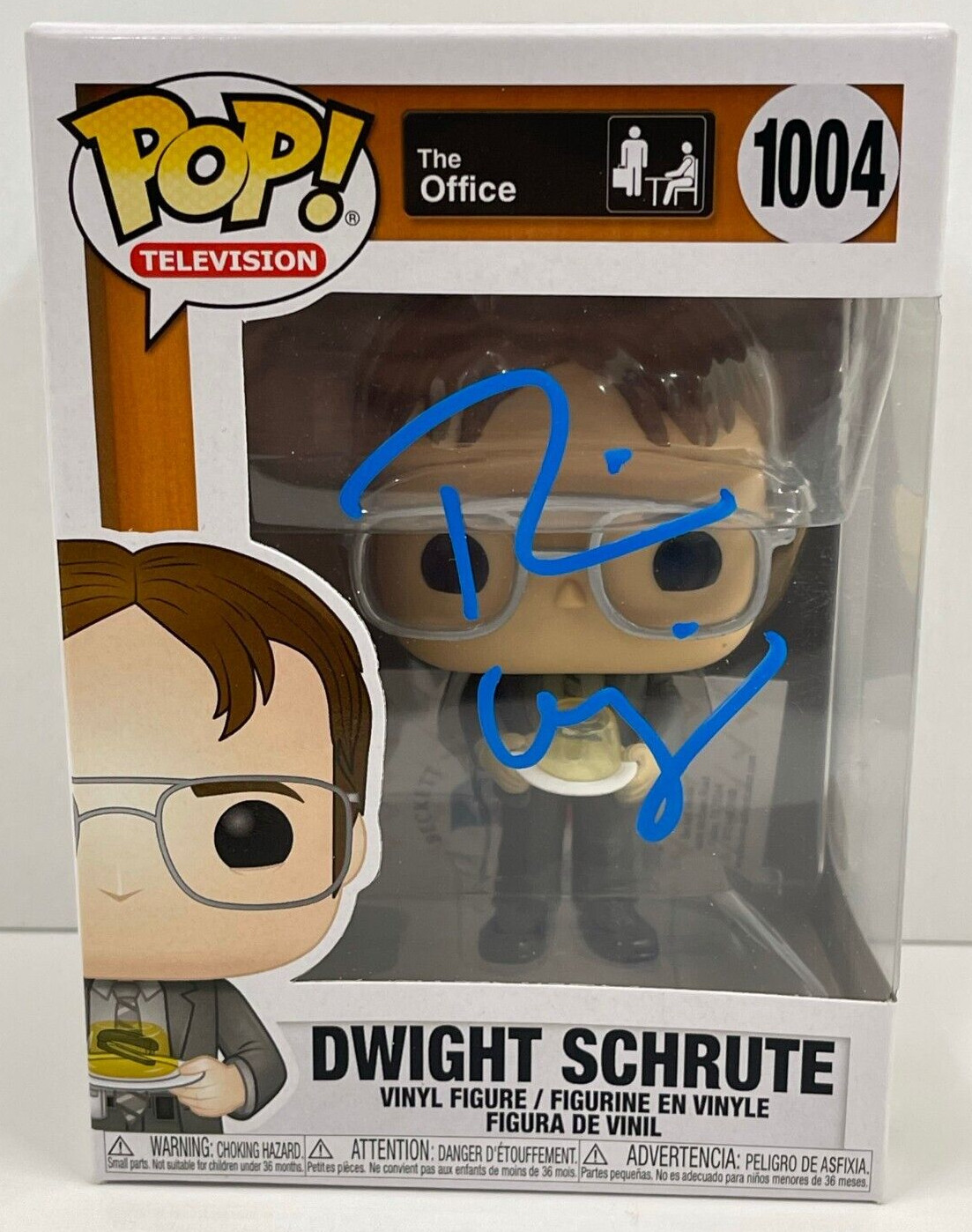 RAINN WILSON DWIGHT SCHRUTE SIGNED THE OFFICE FUNKO FIGURE 1004 BECKETT COA 14