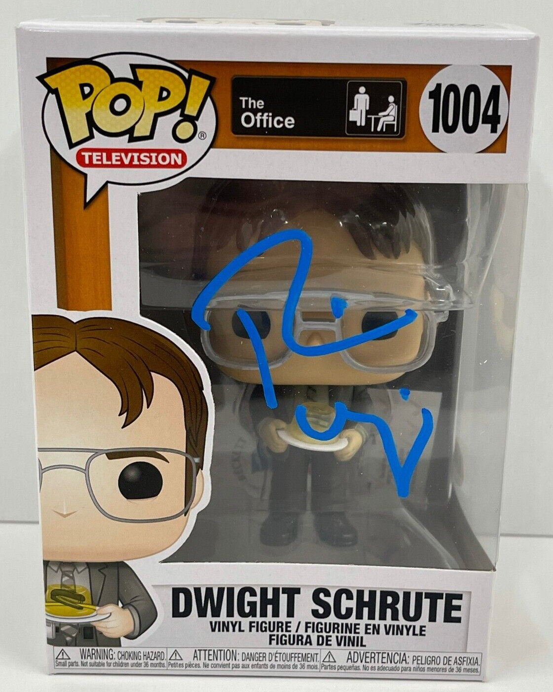 RAINN WILSON DWIGHT SCHRUTE SIGNED THE OFFICE FUNKO FIGURE 1004 BECKETT COA 16