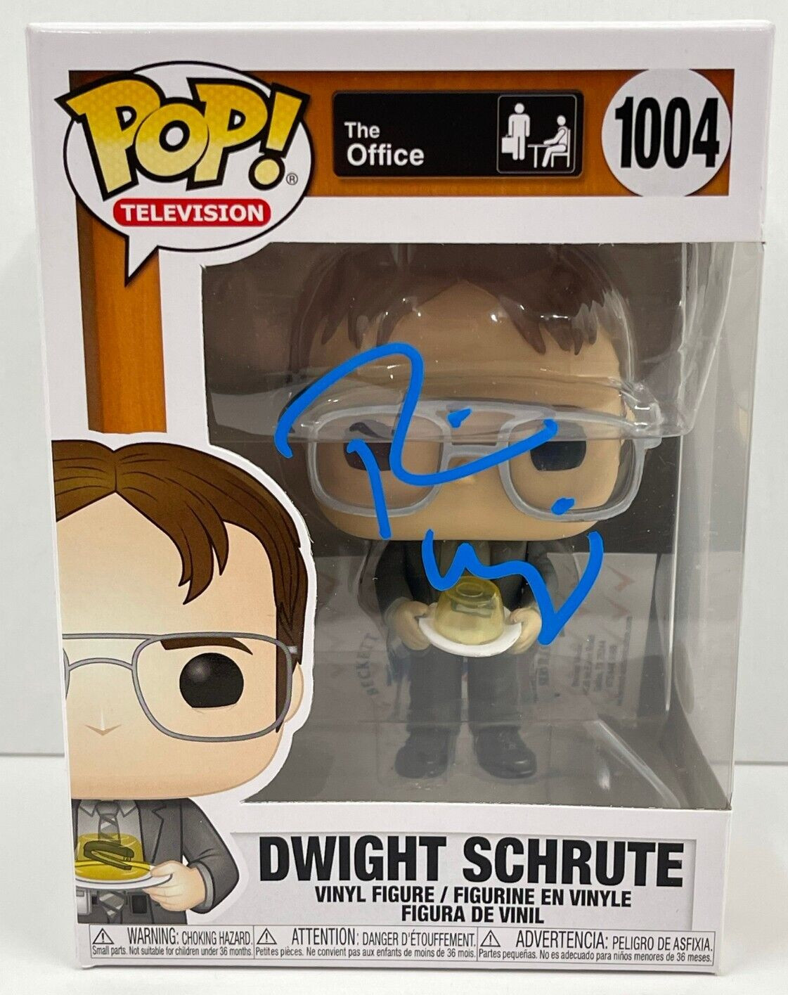 RAINN WILSON DWIGHT SCHRUTE SIGNED THE OFFICE FUNKO FIGURE 1004 BECKETT COA 17