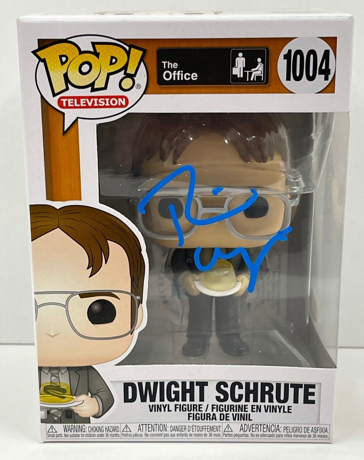 RAINN WILSON DWIGHT SCHRUTE SIGNED THE OFFICE FUNKO FIGURE 1004 BECKETT COA 19