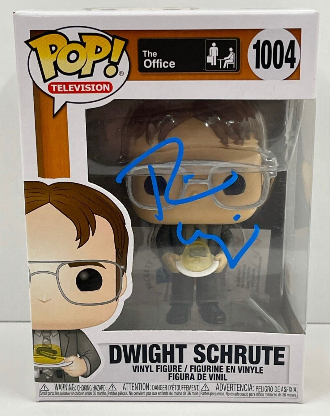 RAINN WILSON DWIGHT SCHRUTE SIGNED THE OFFICE FUNKO FIGURE 1004 BECKETT COA 30