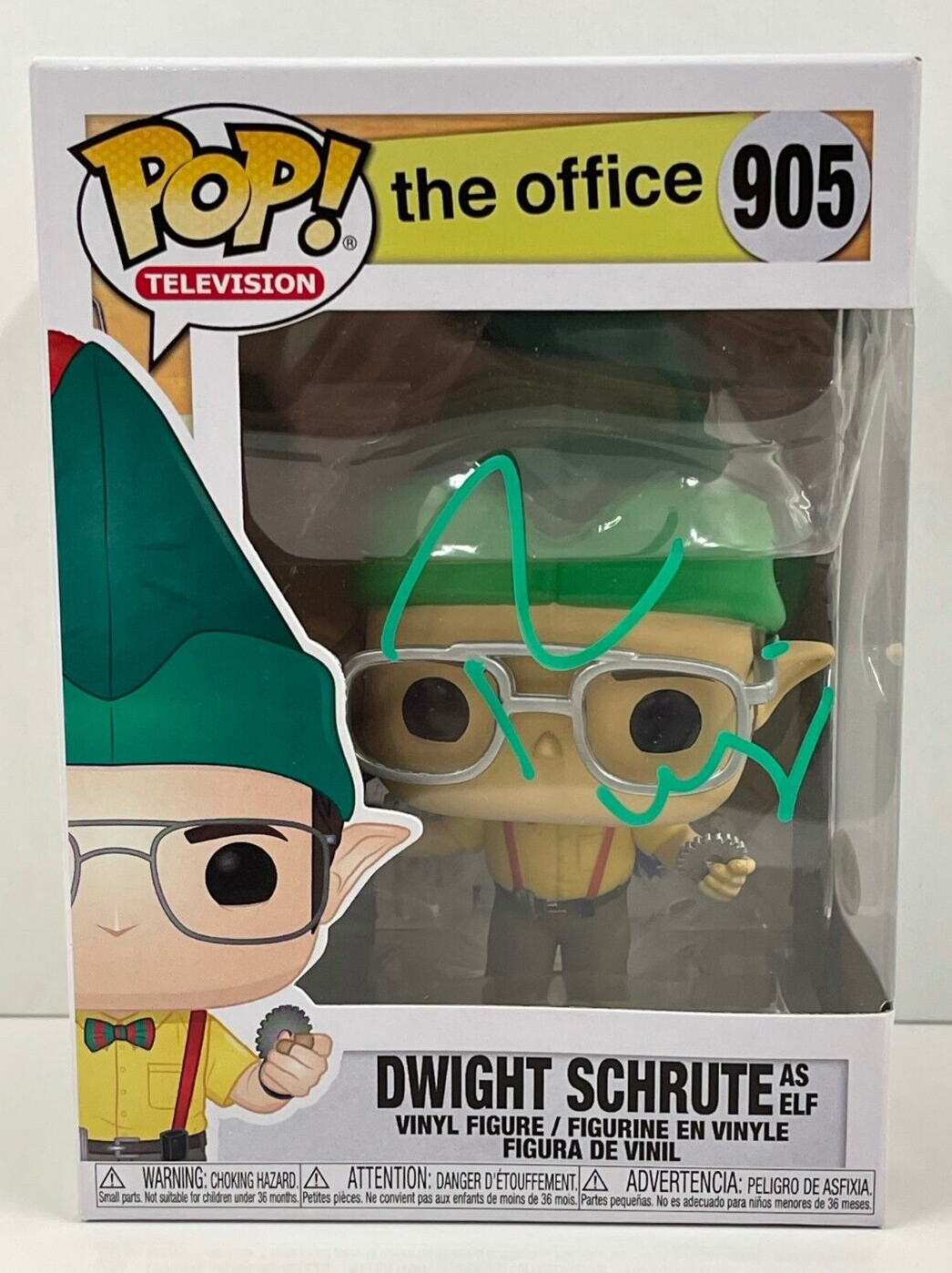 RAINN WILSON DWIGHT SCHRUTE SIGNED THE OFFICE FUNKO FIGURE 905 BECKETT COA 2