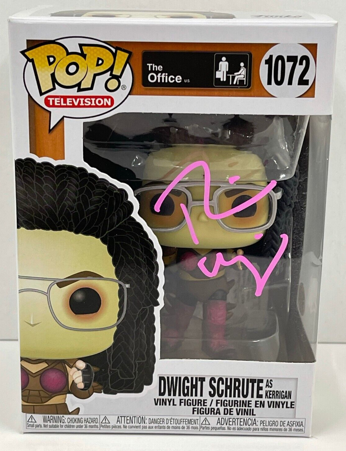 RAINN WILSON DWIGHT SCHRUTE SIGNED THE OFFICE FUNKO FIGURE 1072 BECKETT COA 7