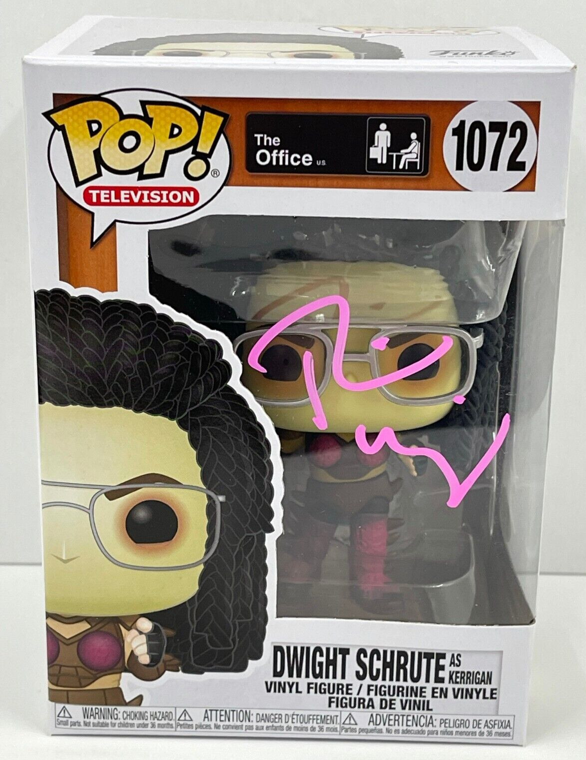 RAINN WILSON DWIGHT SCHRUTE SIGNED THE OFFICE FUNKO FIGURE 1072 BECKETT COA 9