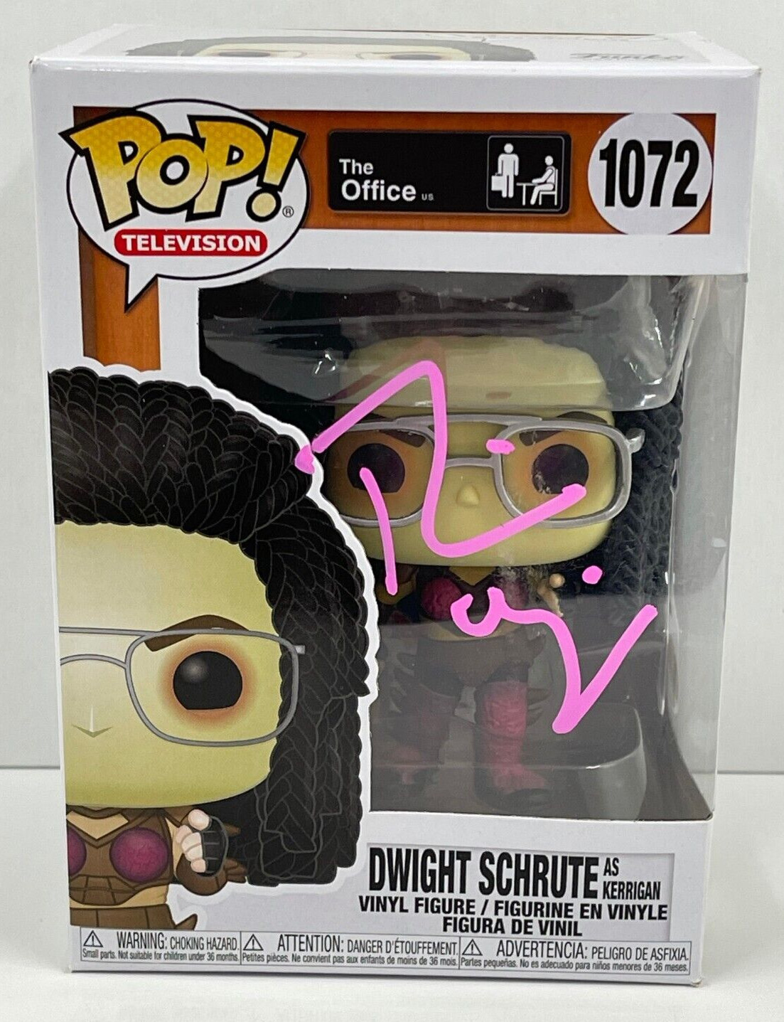 RAINN WILSON DWIGHT SCHRUTE SIGNED THE OFFICE FUNKO FIGURE 1072 BECKETT COA 10