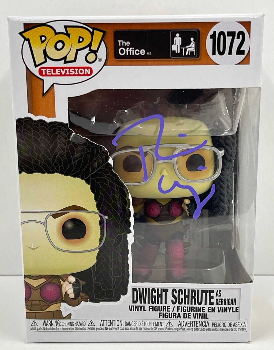 RAINN WILSON DWIGHT SCHRUTE SIGNED THE OFFICE FUNKO FIGURE 1072 BECKETT COA 18