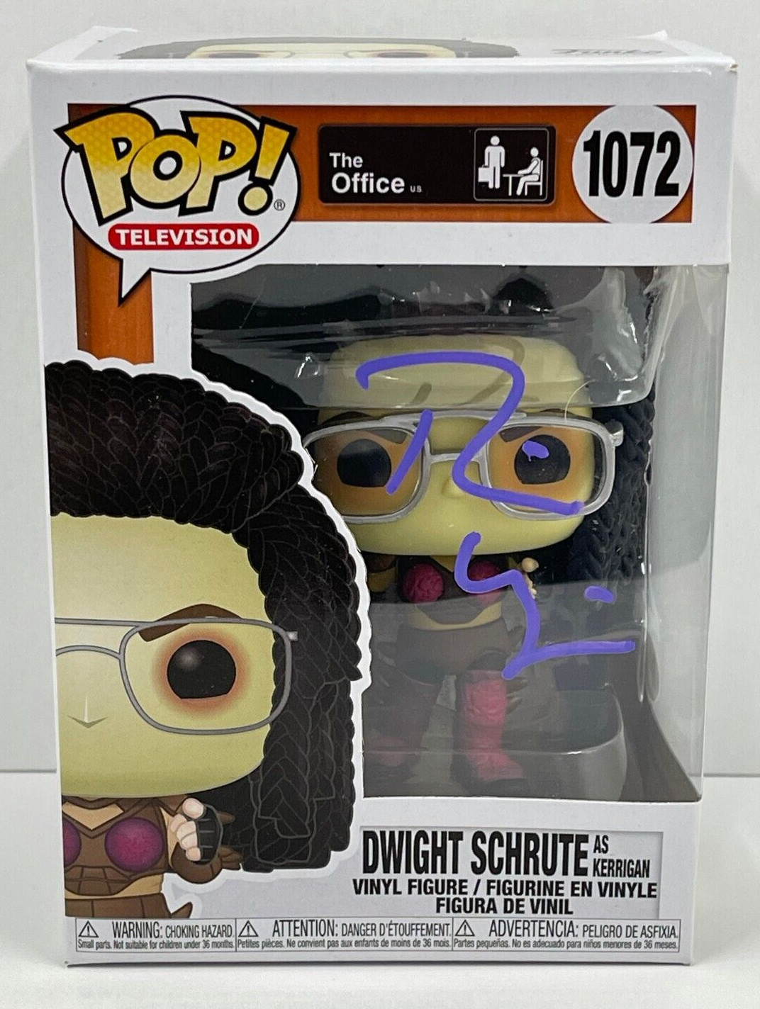 RAINN WILSON DWIGHT SCHRUTE SIGNED THE OFFICE FUNKO FIGURE 1072 BECKETT COA 35