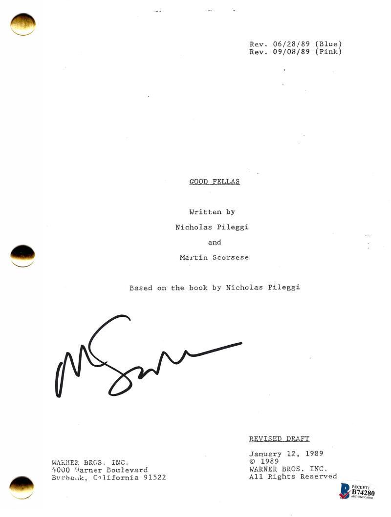 MARTIN SCORSESE SIGNED GOODFELLAS SCRIPT AUTHENTIC AUTOGRAPH BECKETT
